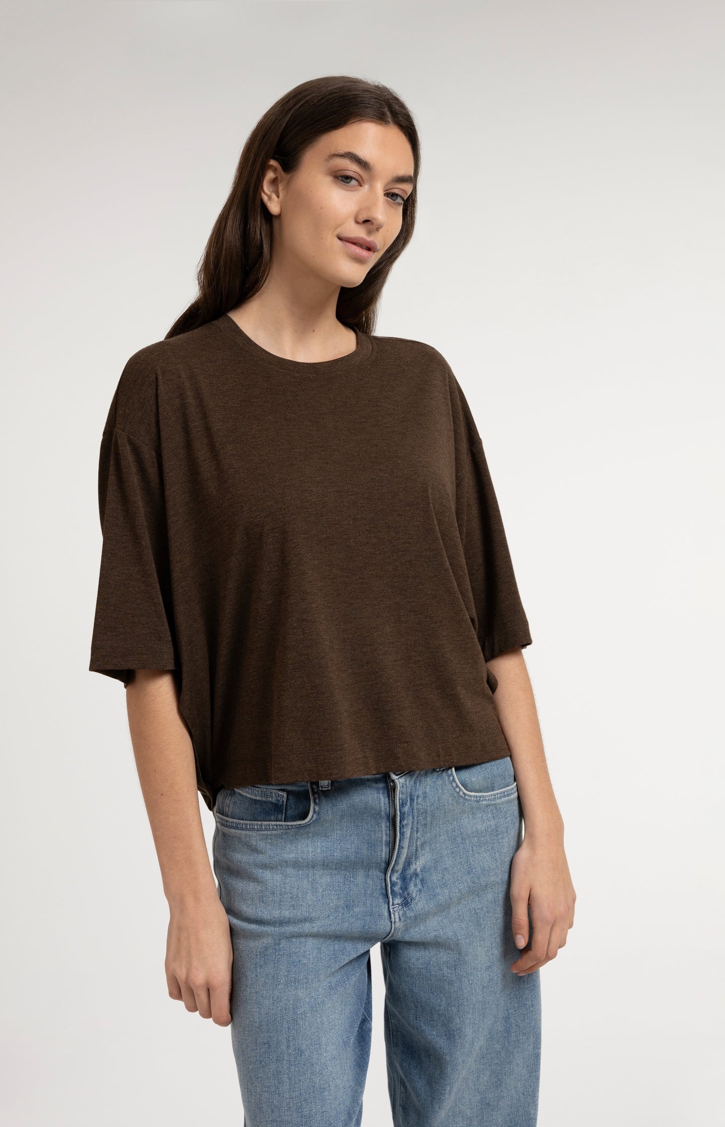 Oversized jersey top with balloon back detail