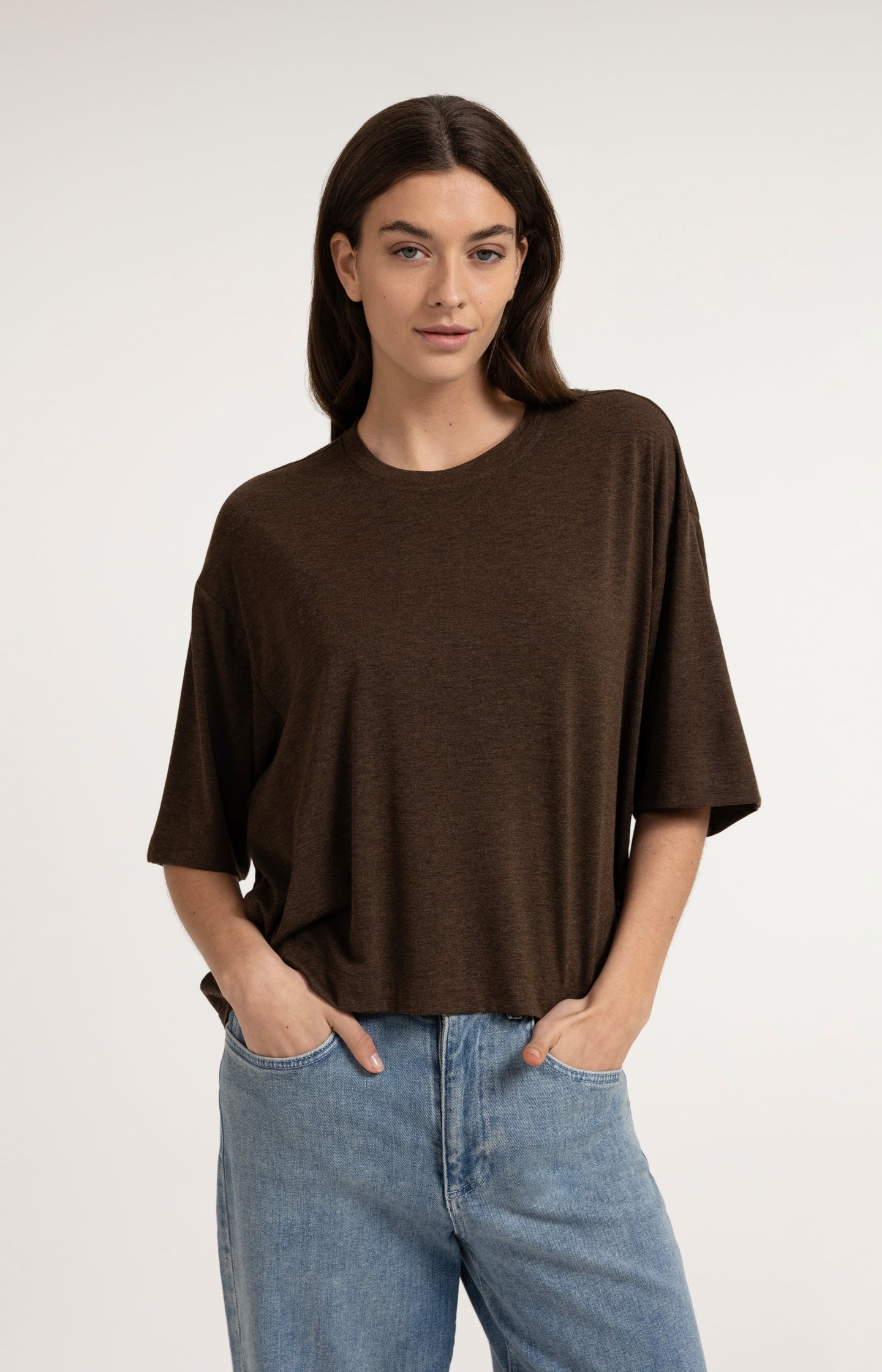 Oversized jersey top with balloon back detail