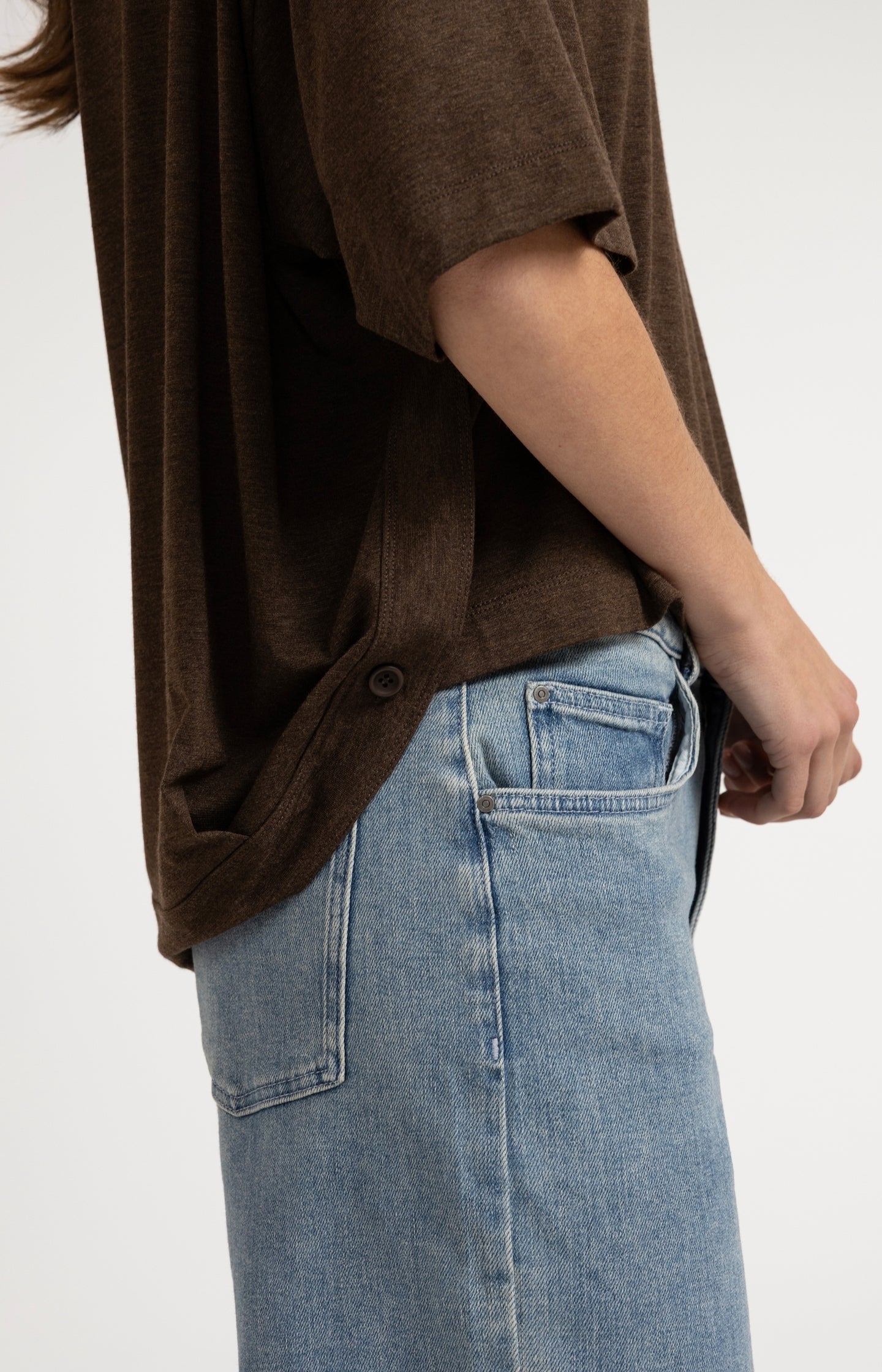 Oversized jersey top with balloon back detail