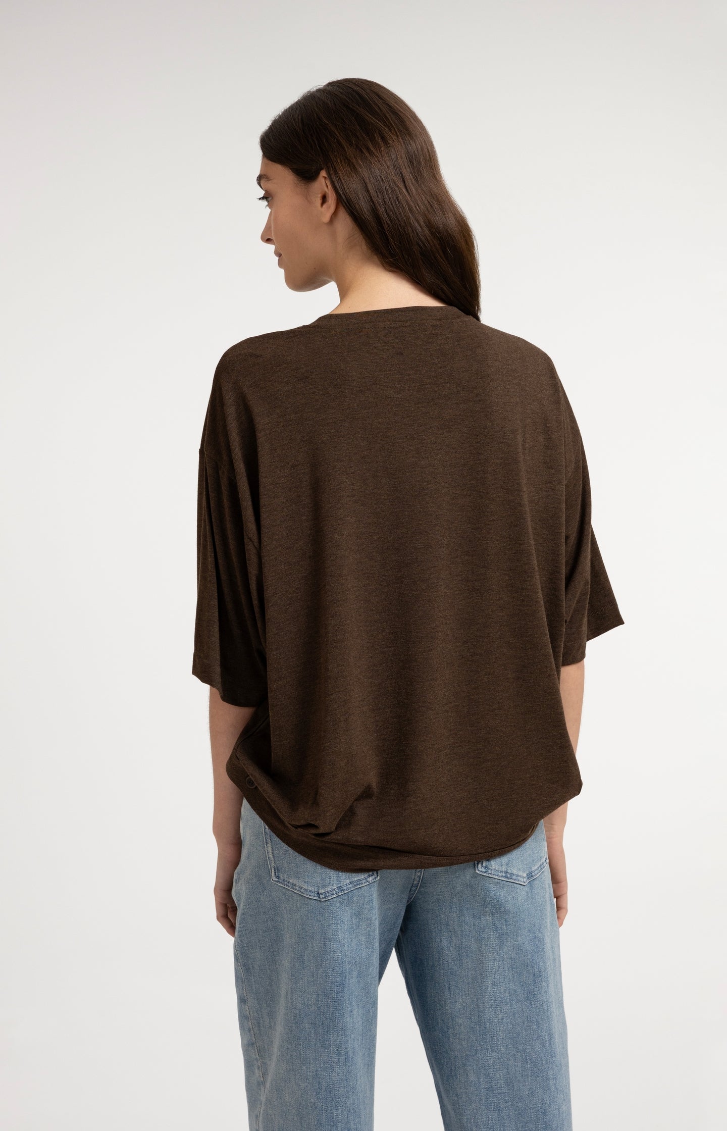 Oversized jersey top with balloon back detail