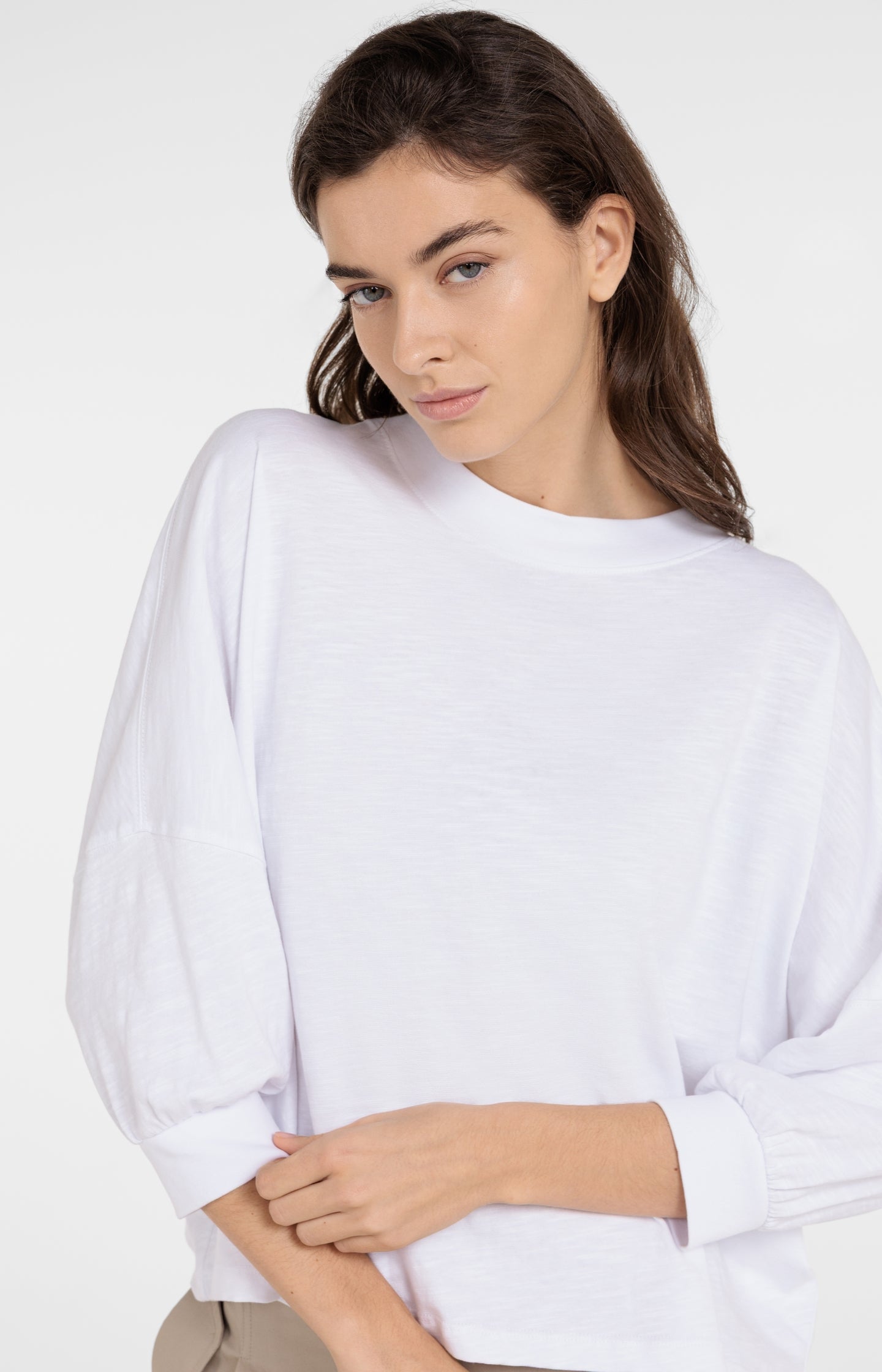 Oversized jersey top with elasticated cuffs