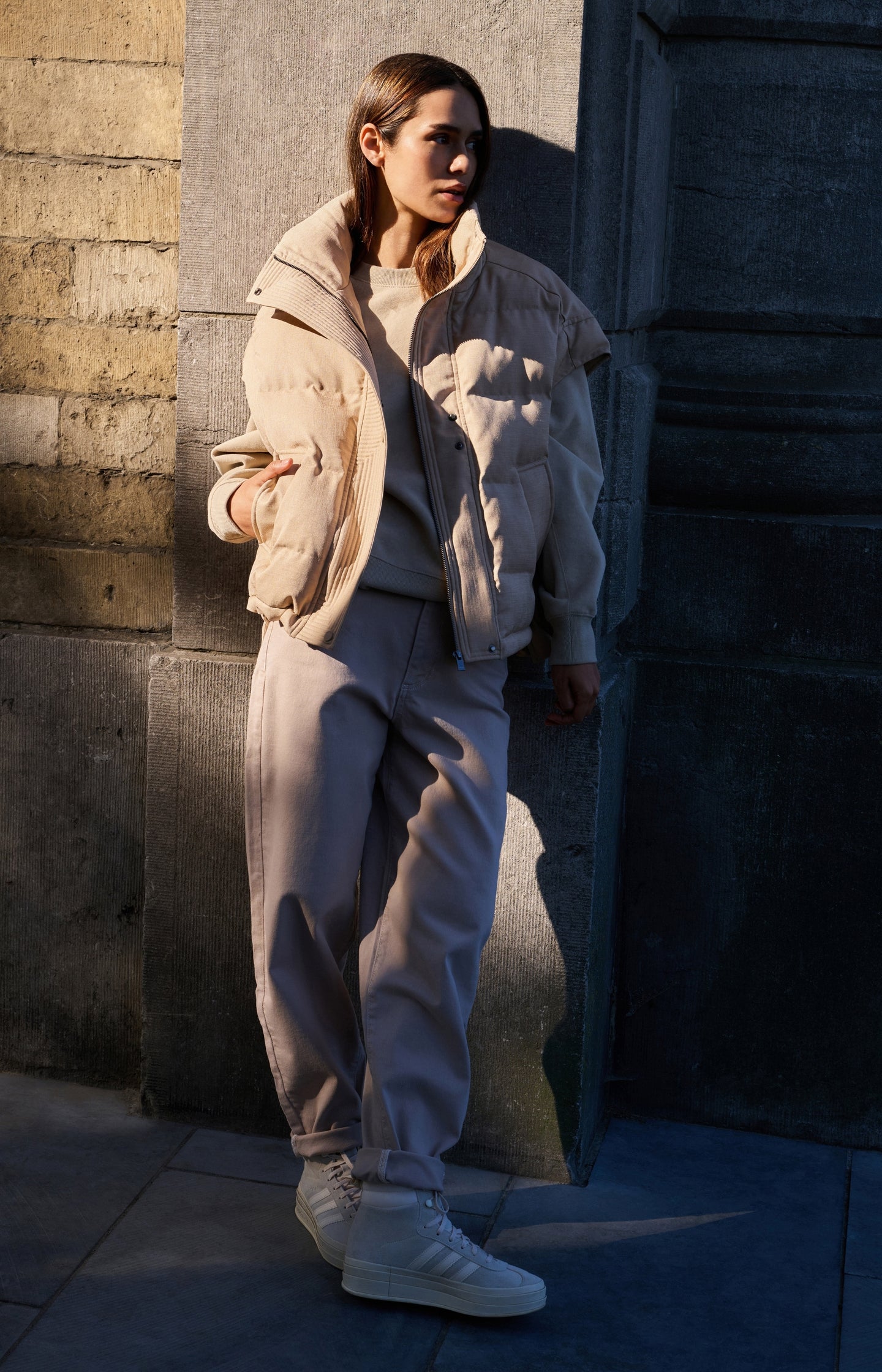 Oversized padded bodywarmer with collar - Type: lookbook