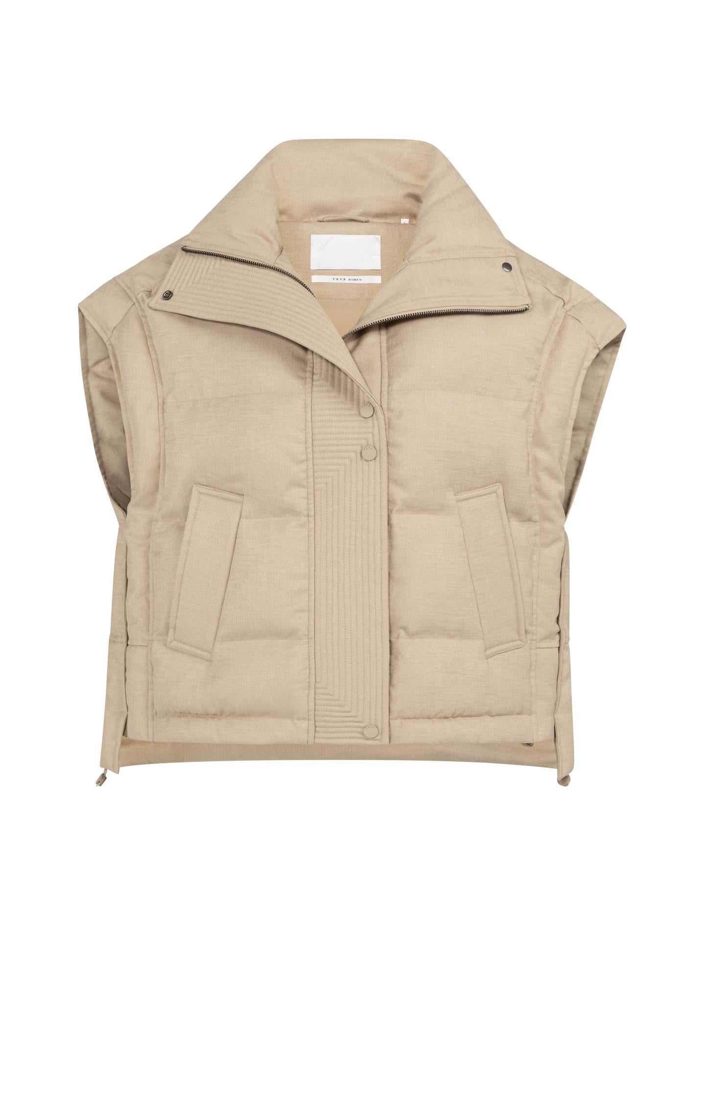 Oversized padded bodywarmer with collar - Type: product
