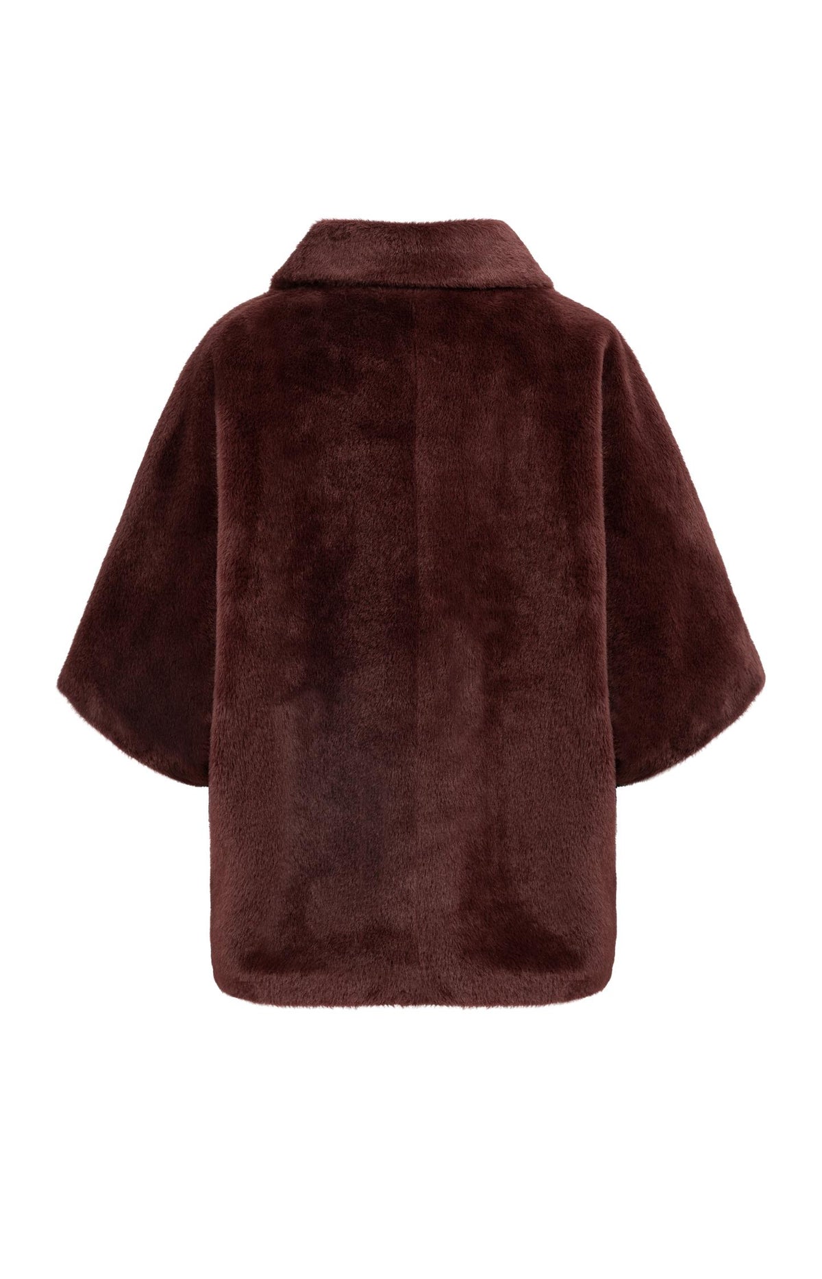 Oversized reversible faux fur jacket - Red