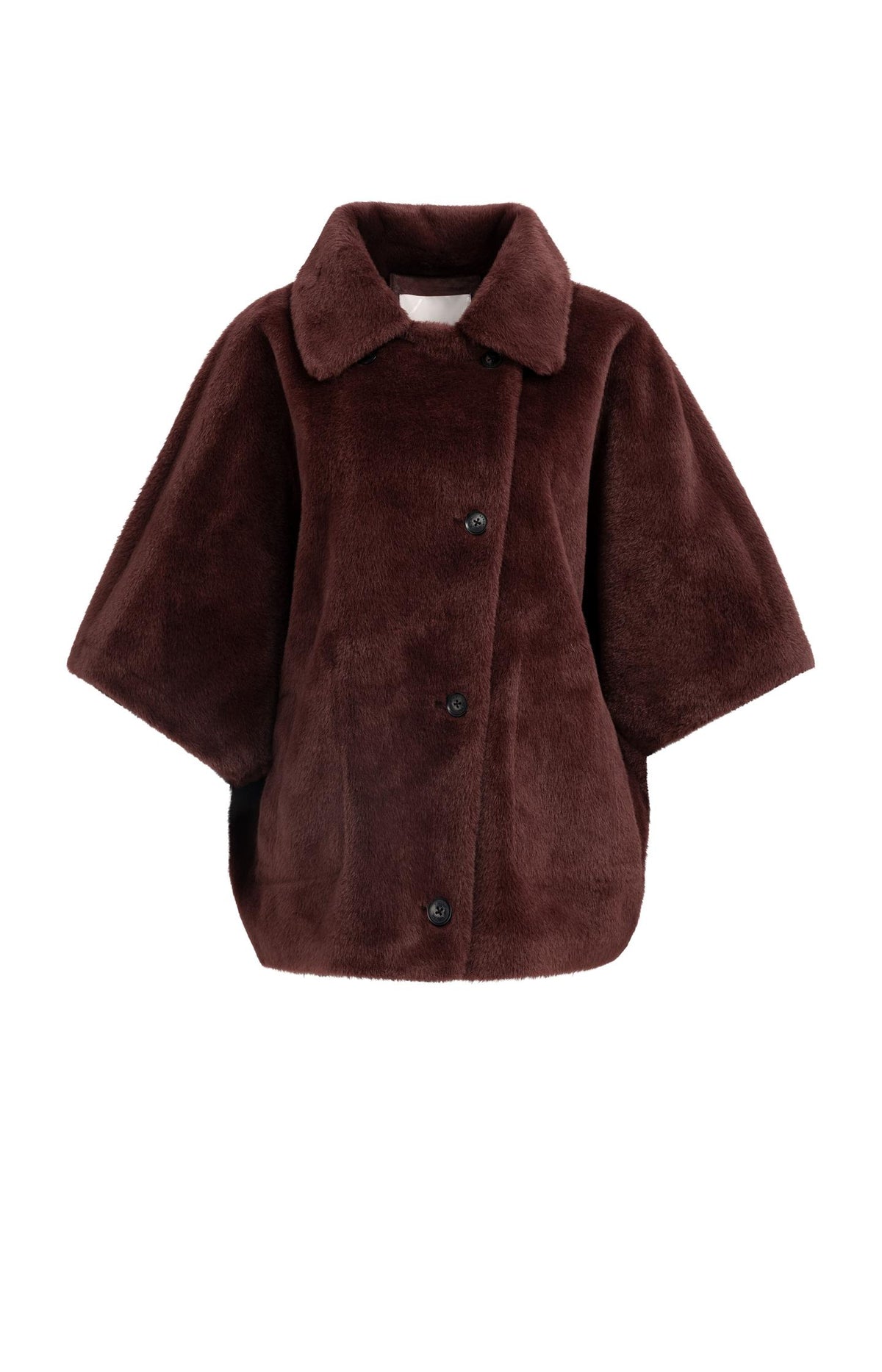 Oversized reversible faux fur jacket - Bitter Chocolate Red
