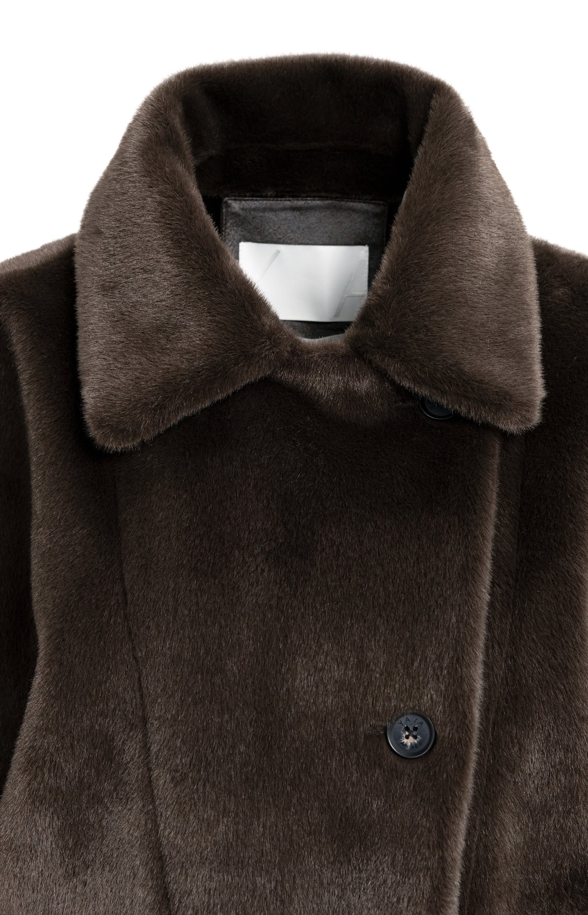 Oversized reversible faux fur jacket - Delicioso Brown