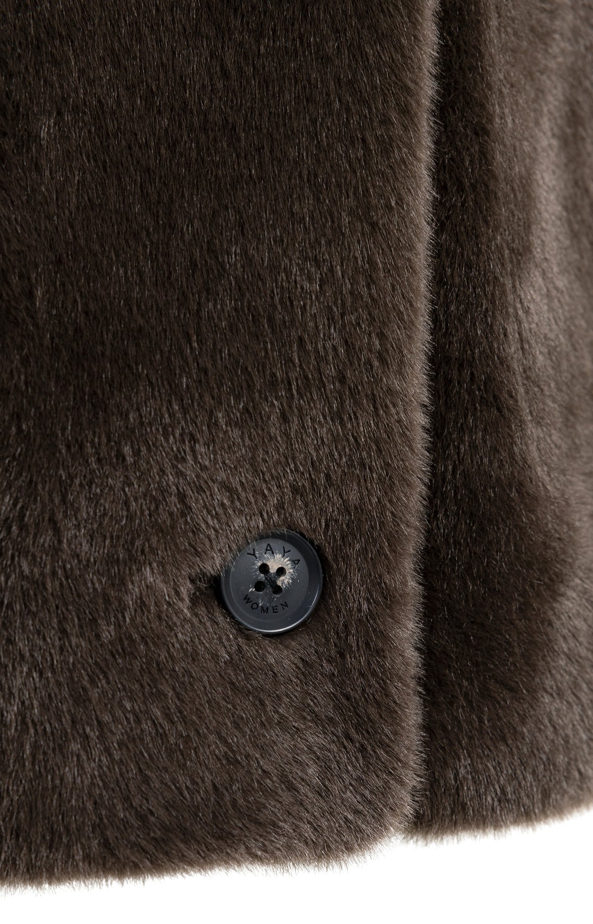 Oversized reversible faux fur jacket - Delicioso Brown
