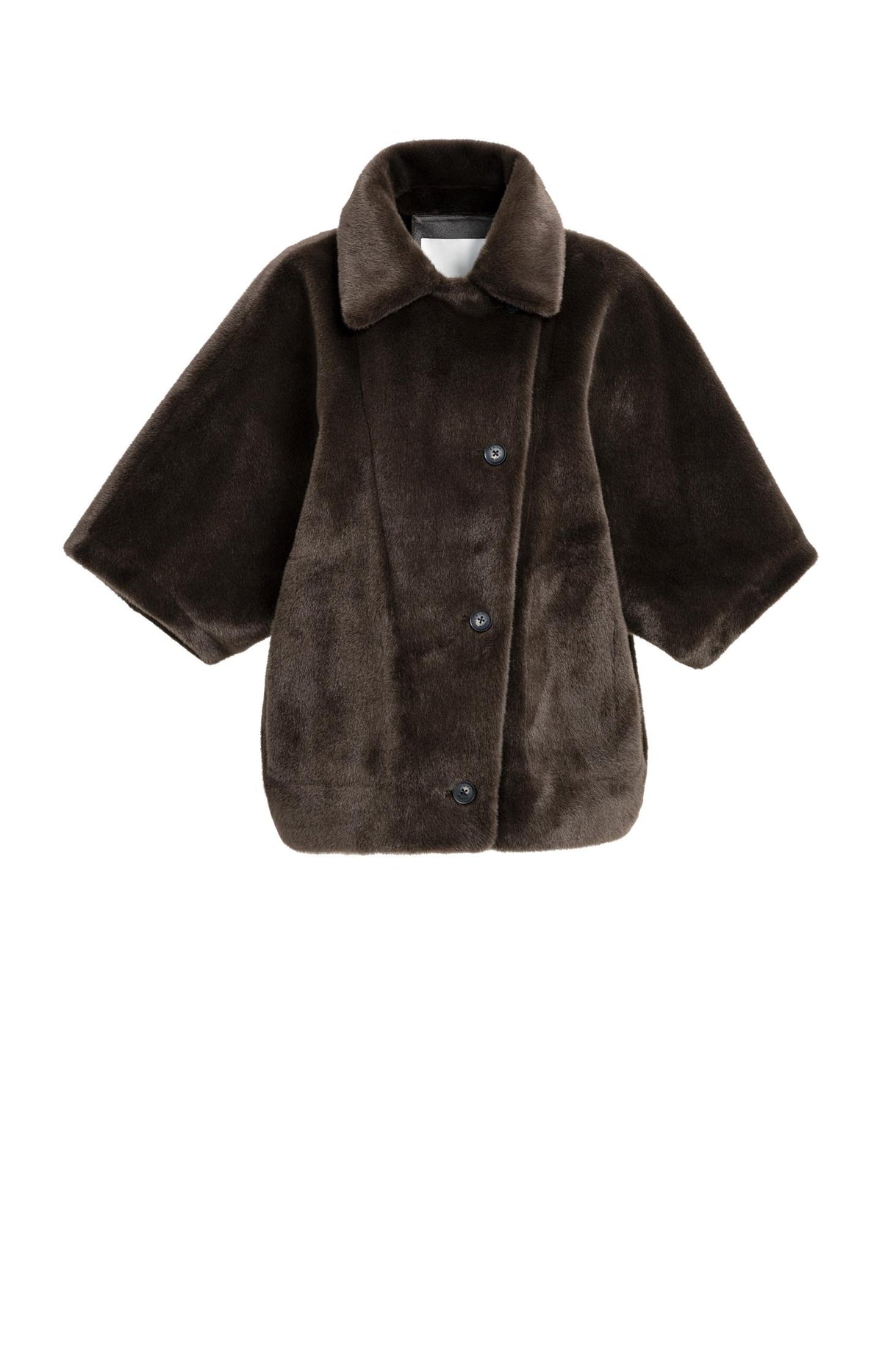 Oversized reversible faux fur jacket - Bitter Chocolate Red
