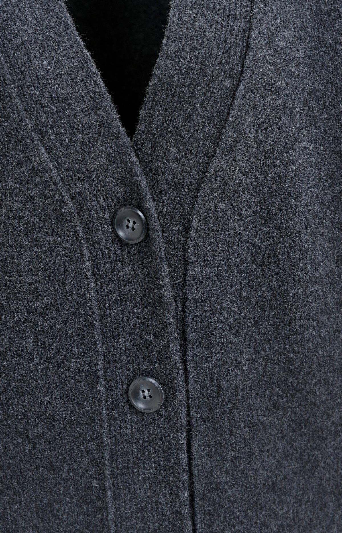 Oversized rib-knit cardigan - Dark Anthracite Melange