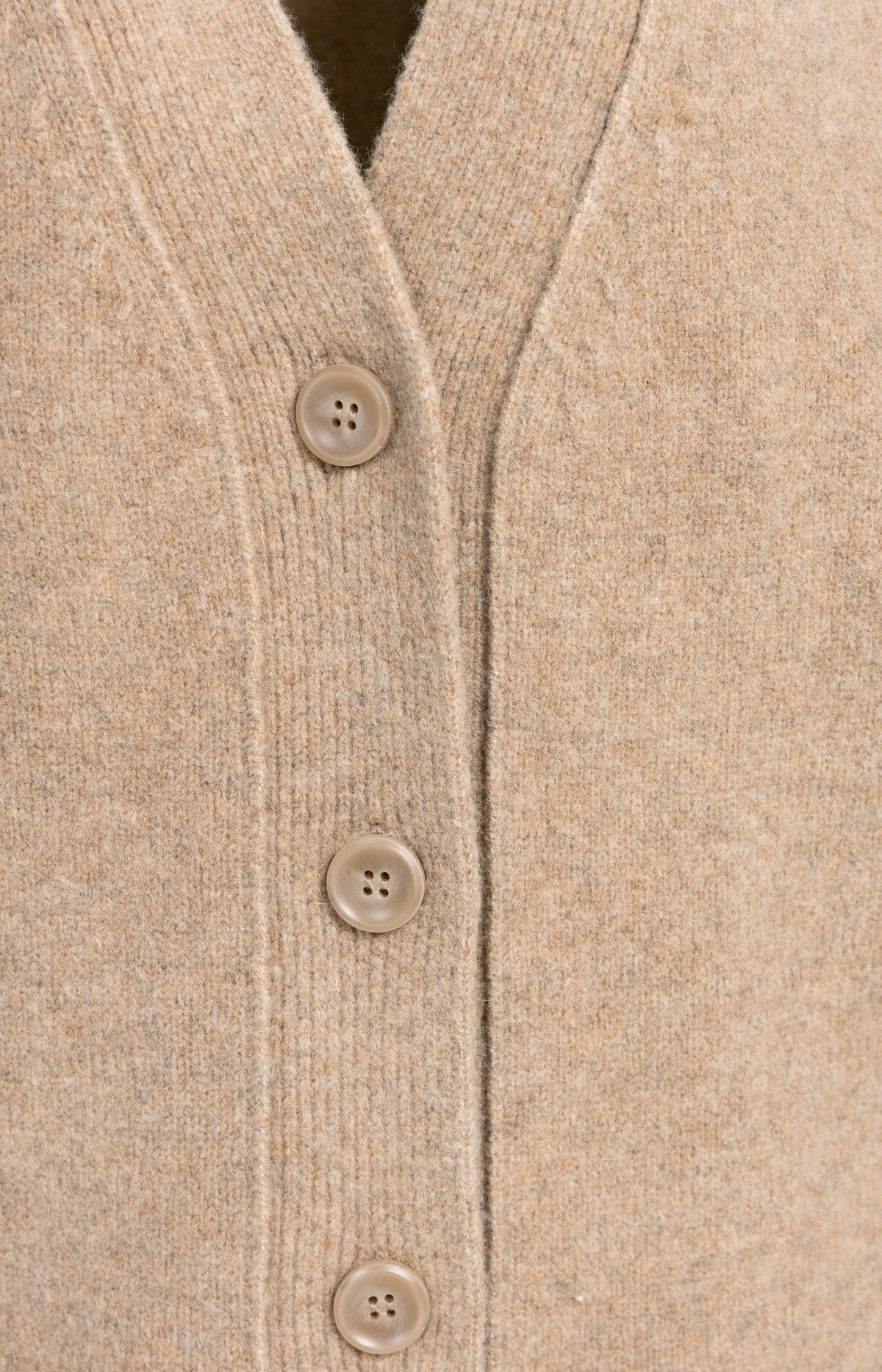 Oversized rib-knit cardigan - Dark Beige Melange