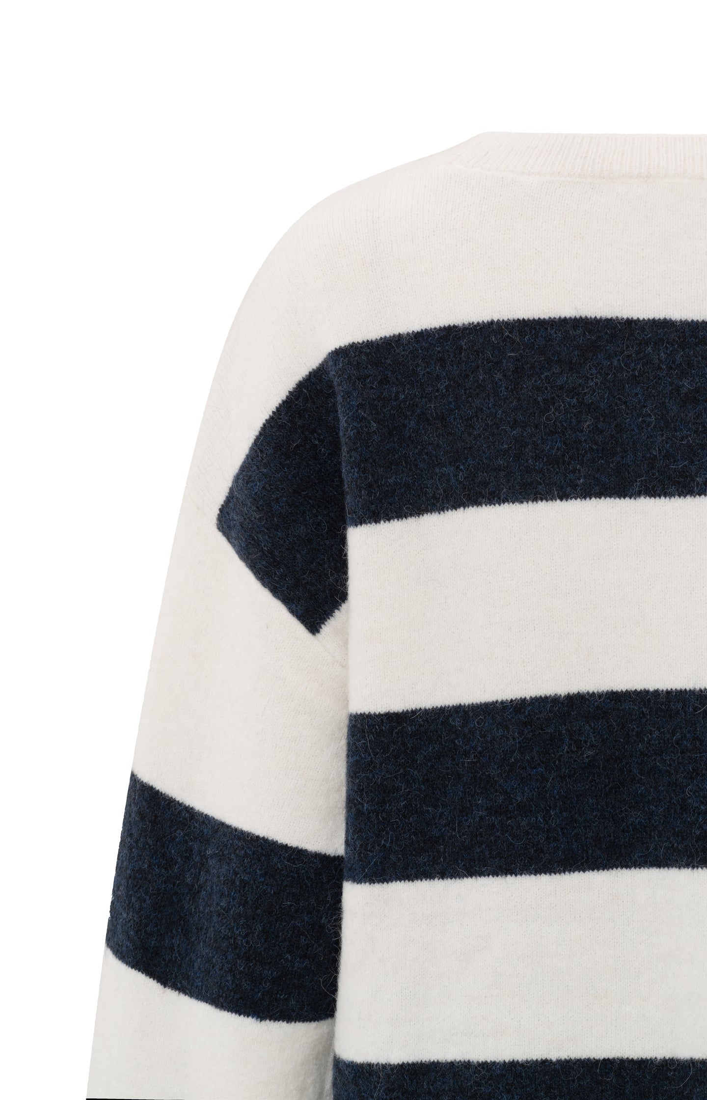 Wit-blauwe oversized trui met brede strepen en lange mouwen – YAYA