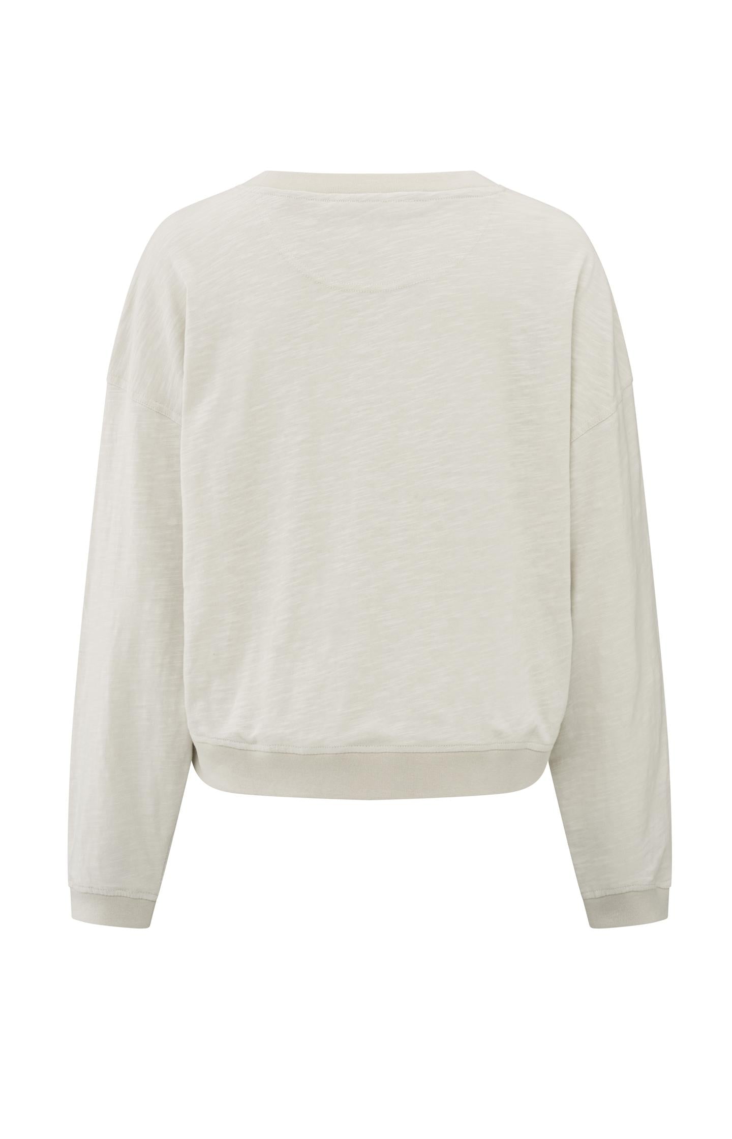 Oversized sweatshirt in melange fabric with long sleeves