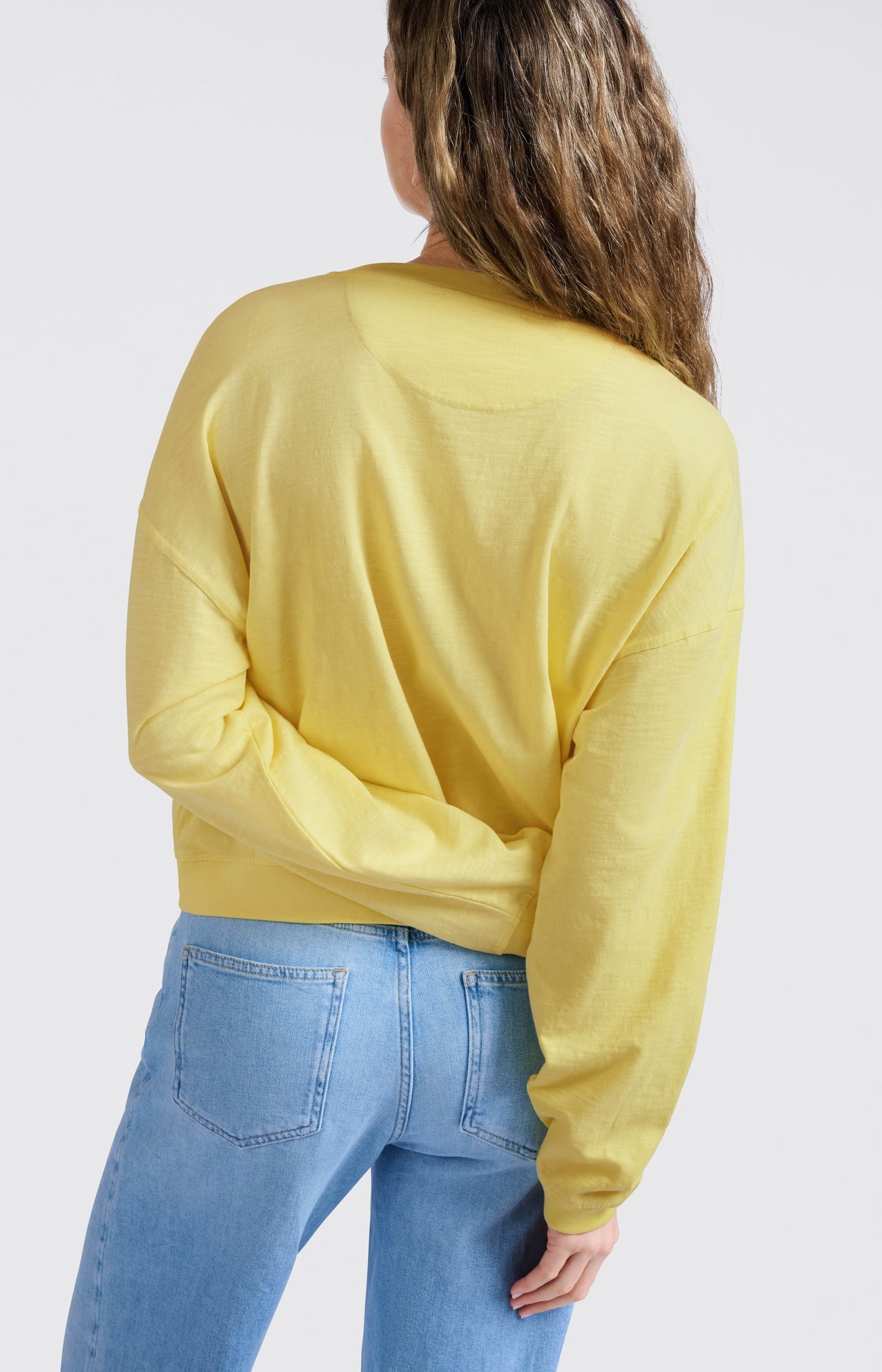 Oversized sweatshirt in melange fabric with long sleeves