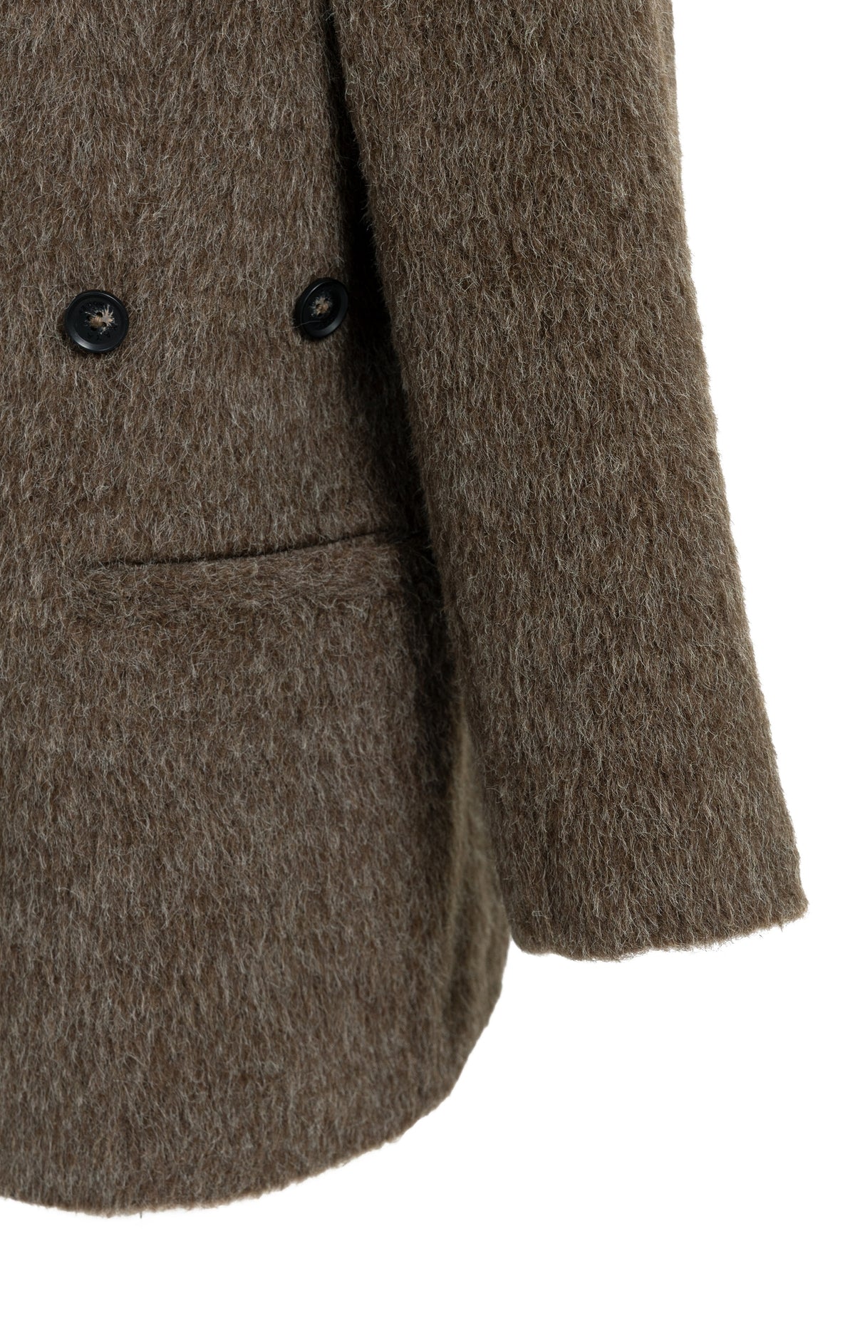 Oversize-Blazerjacke aus einer Wollmischung - Cocoa Brown Melange