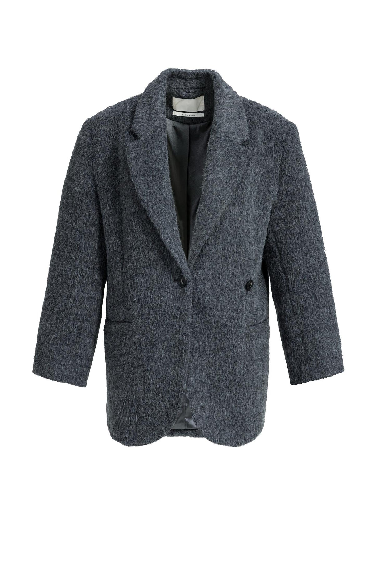 Oversize-Blazerjacke aus einer Wollmischung - Dark Anthracite Melange