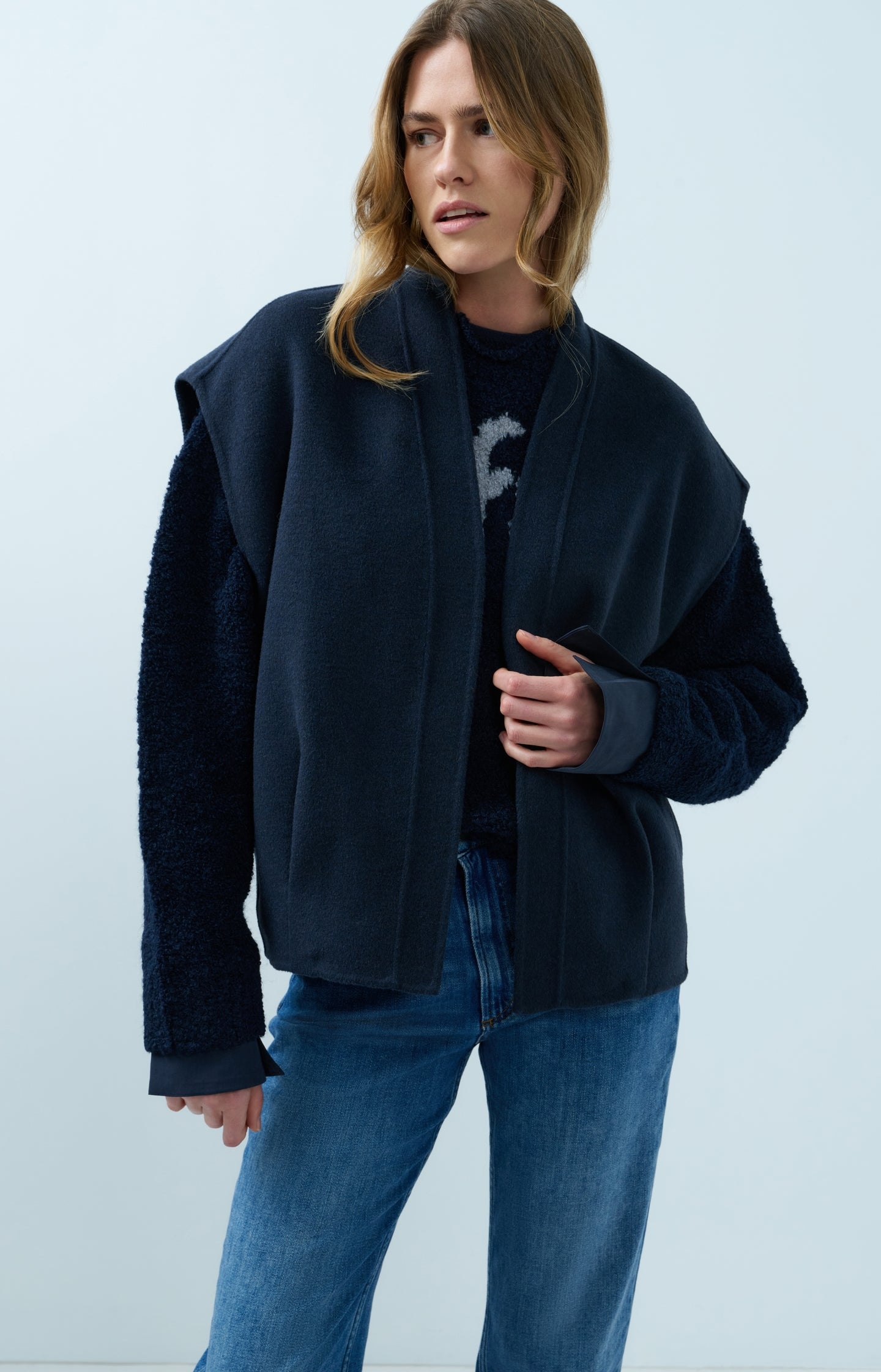 Oversized wool blend bodywarmer