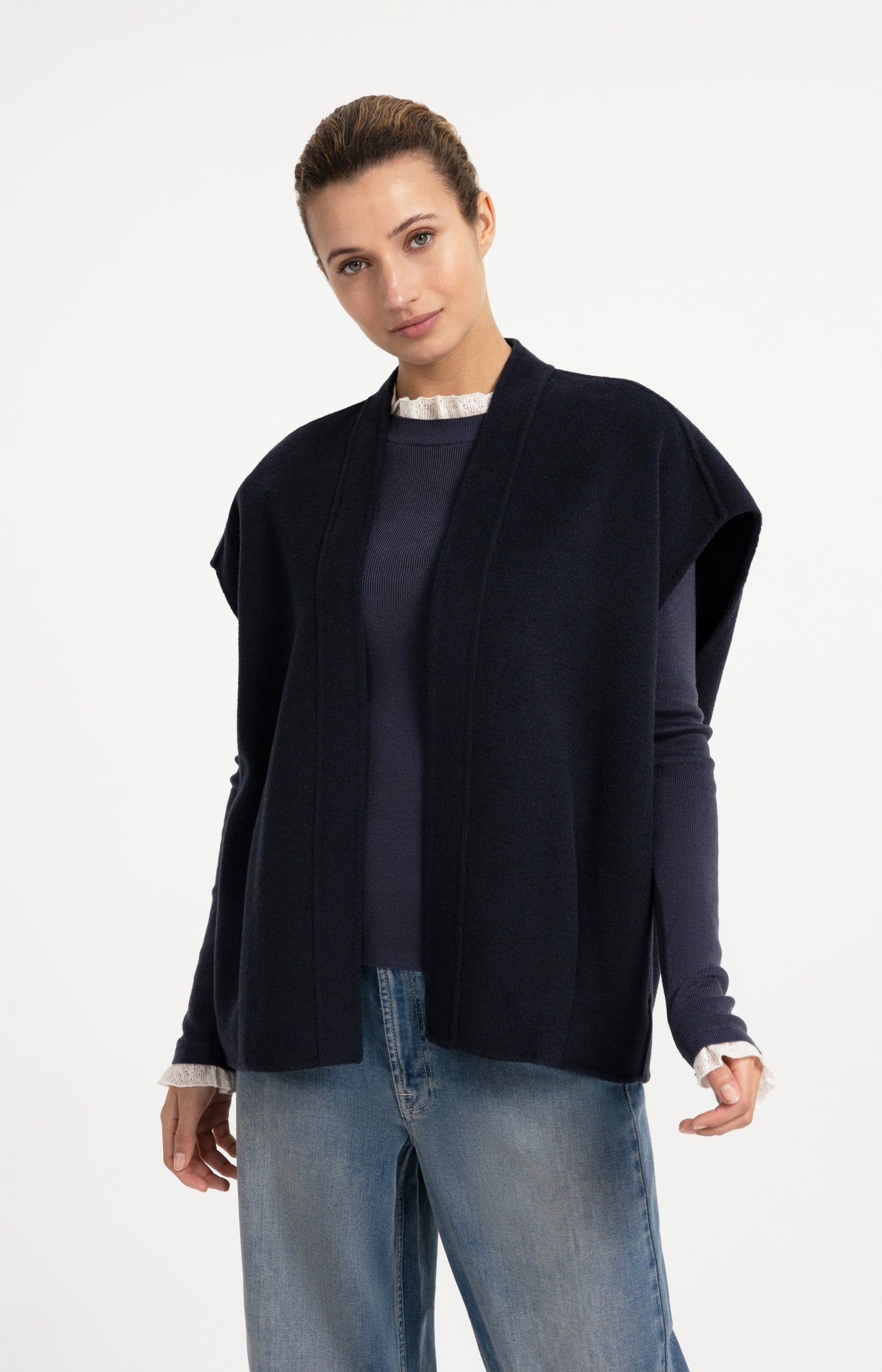 Oversized wool blend bodywarmer