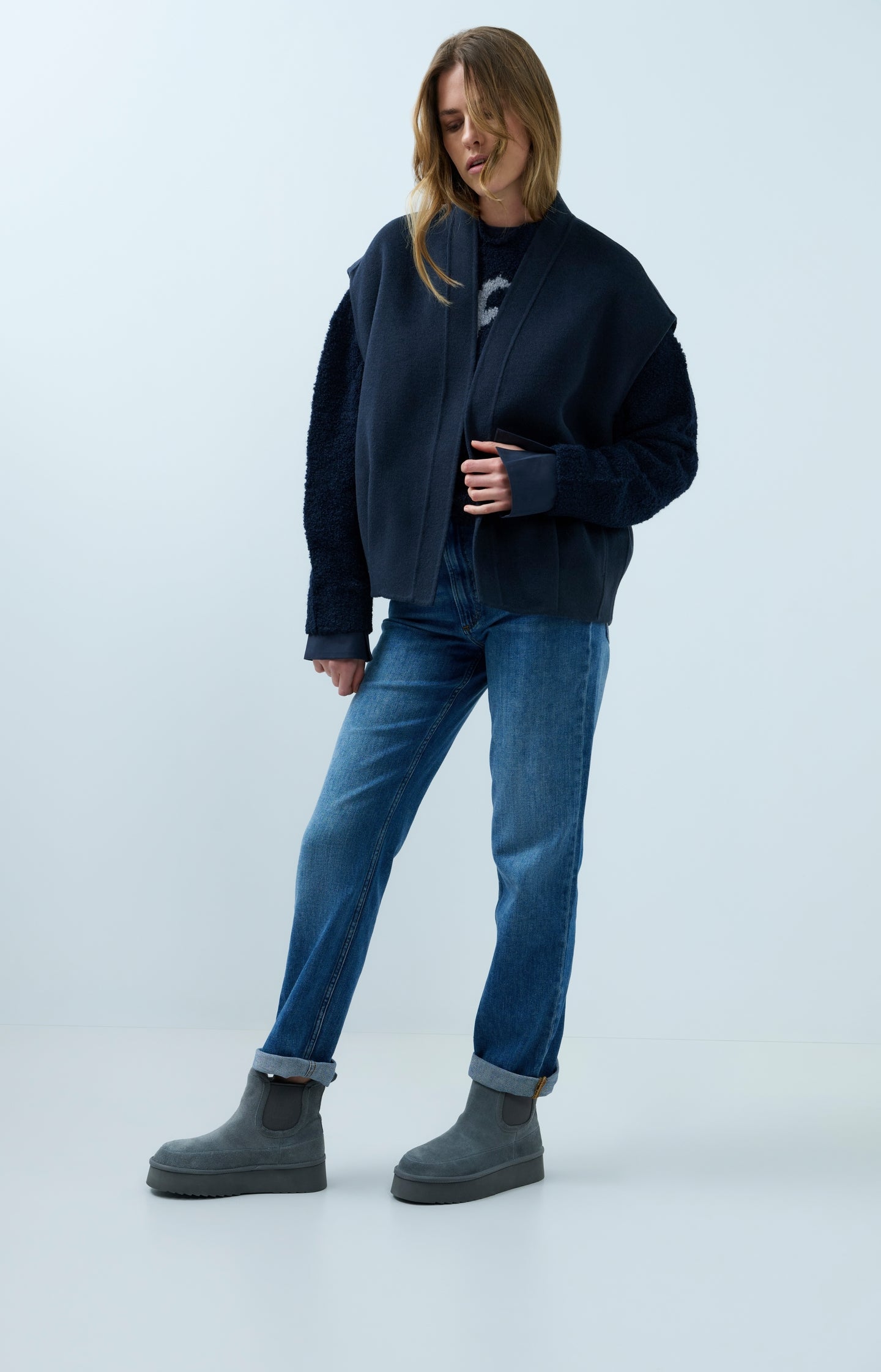 Oversized wool blend bodywarmer