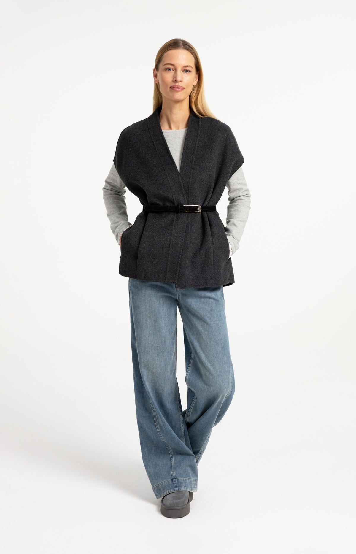 Oversized wool blend bodywarmer