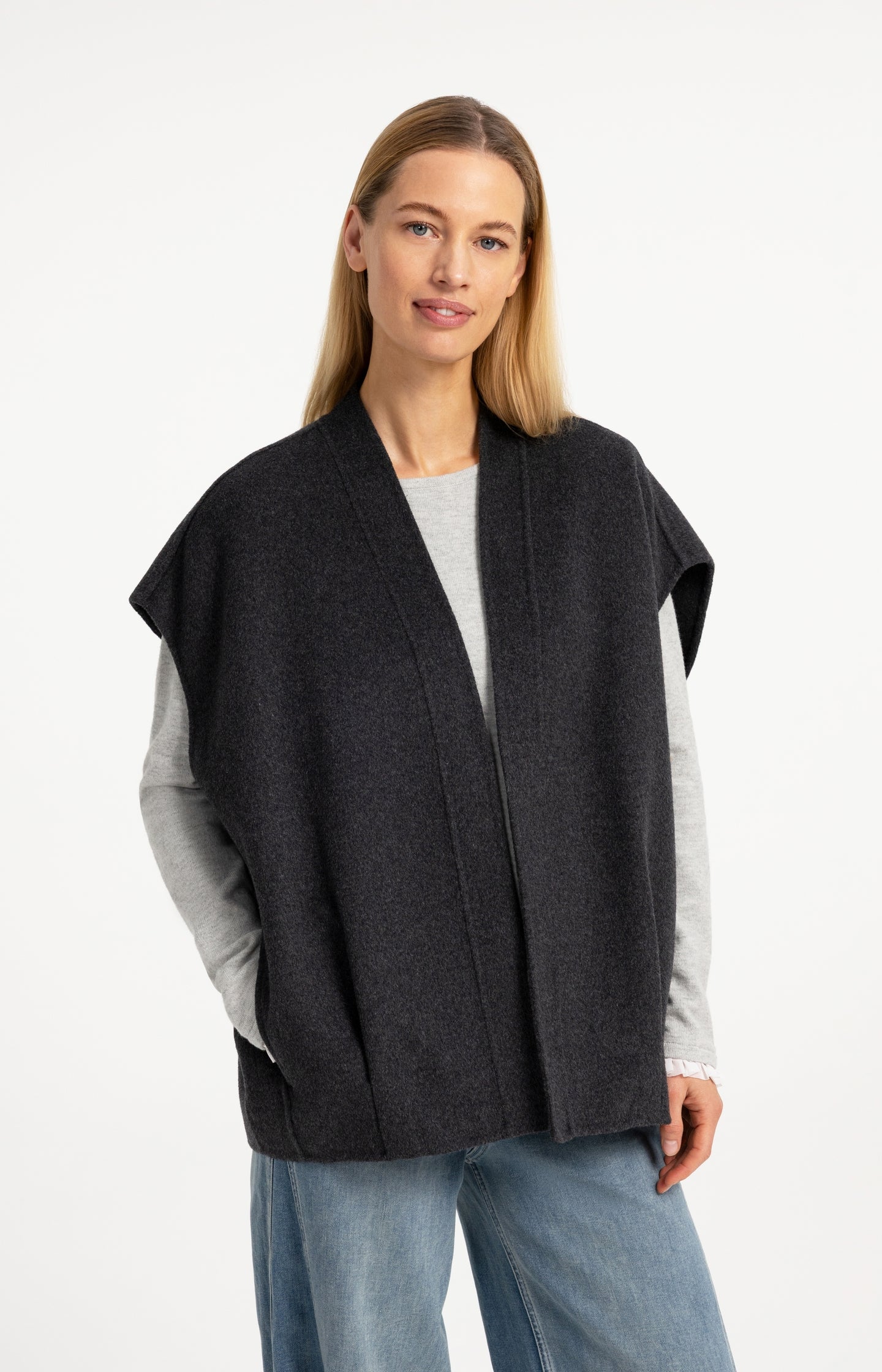 Oversized wool blend bodywarmer