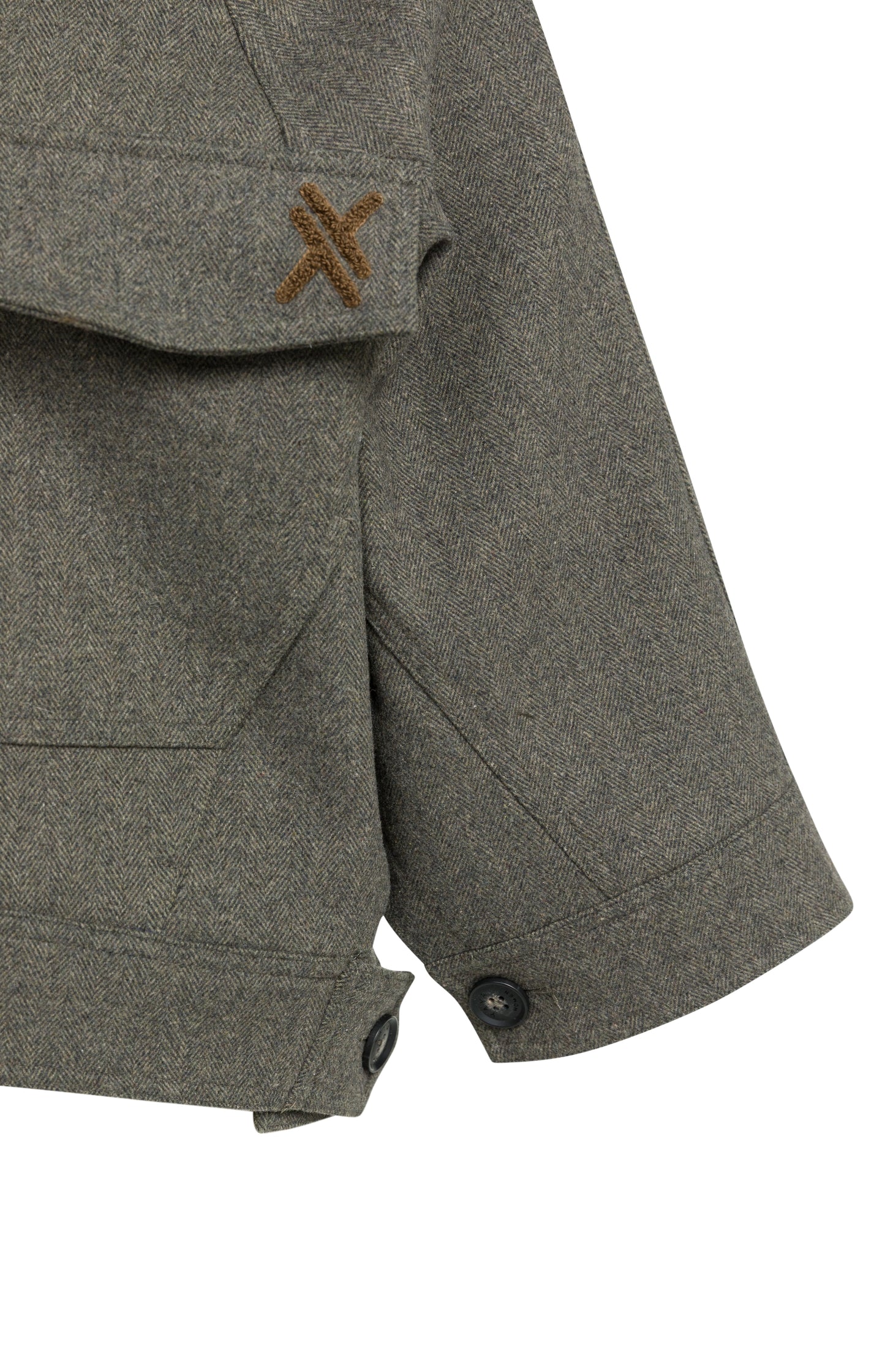Oversized wool blend jacket with contrast collar