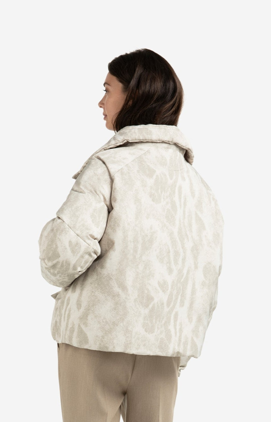 Padded jacket with abstract all-over print