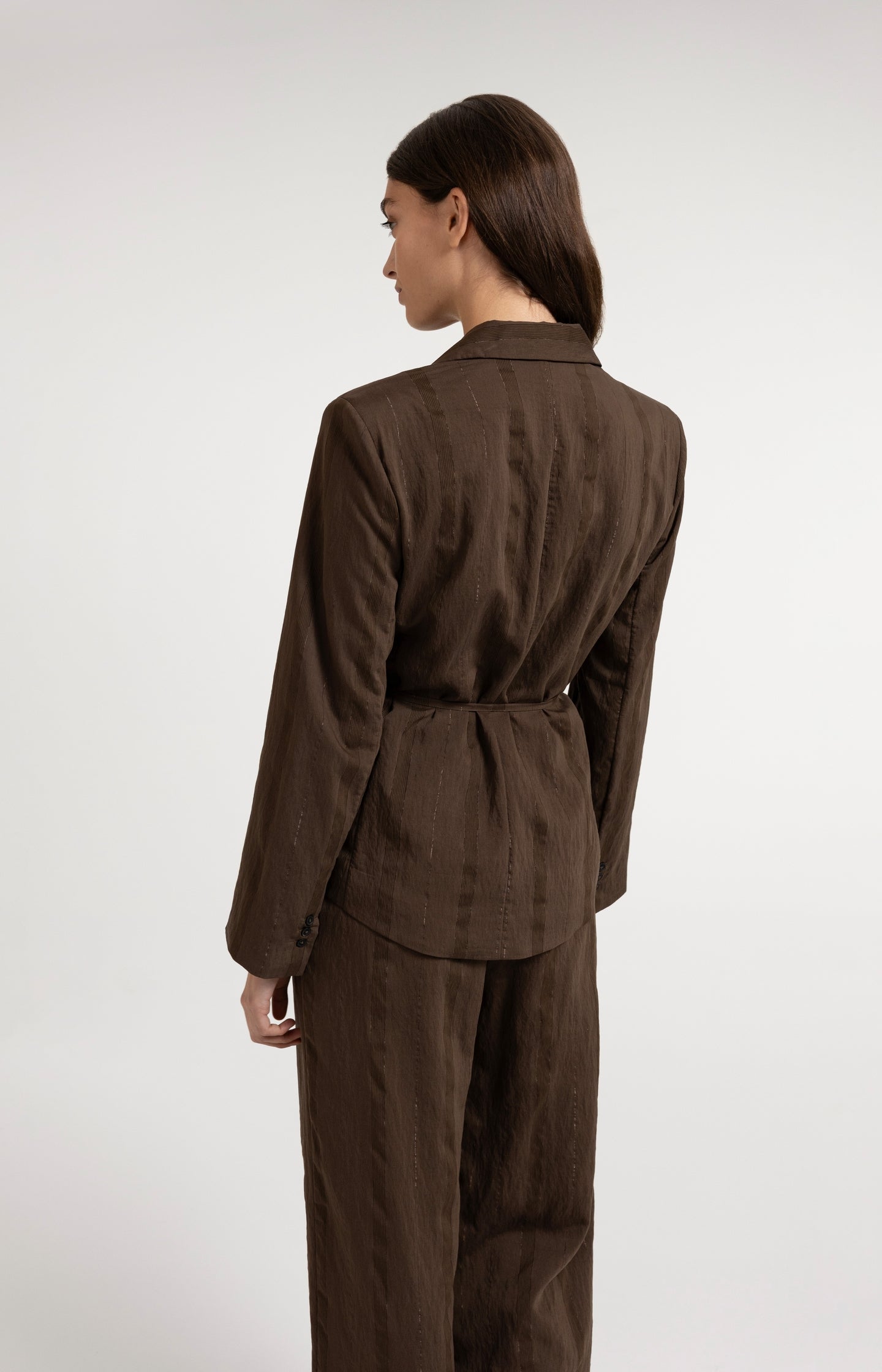 Pinstripe blazer with tie belt - Type: video