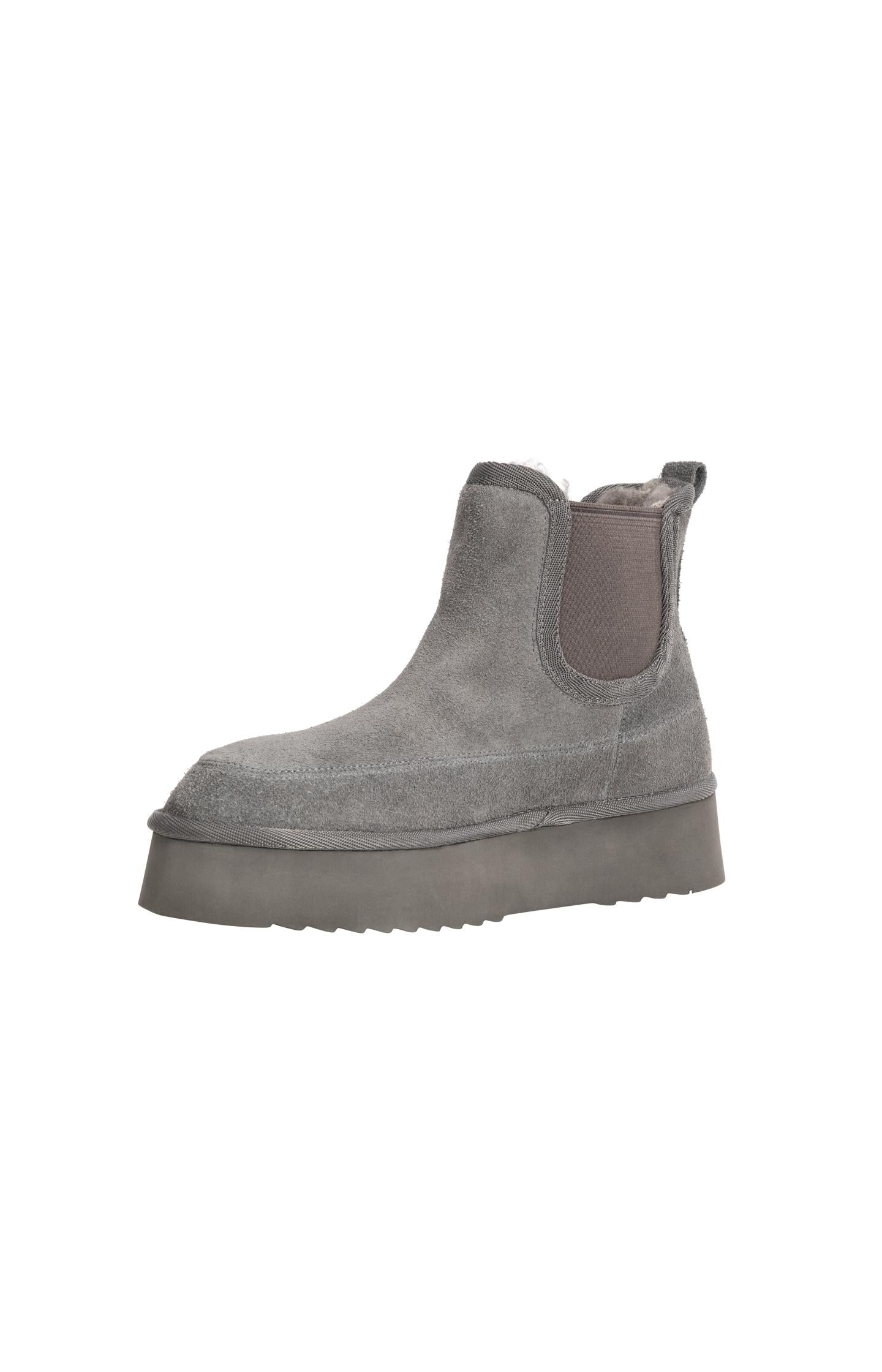 Platform suede ankle boots with fur lining - Type: product
