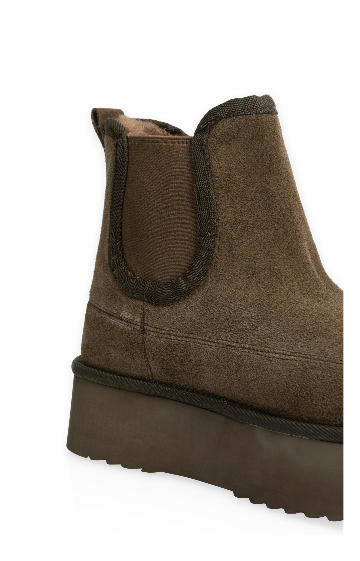 Platform suede ankle boots with fur lining - Type: product