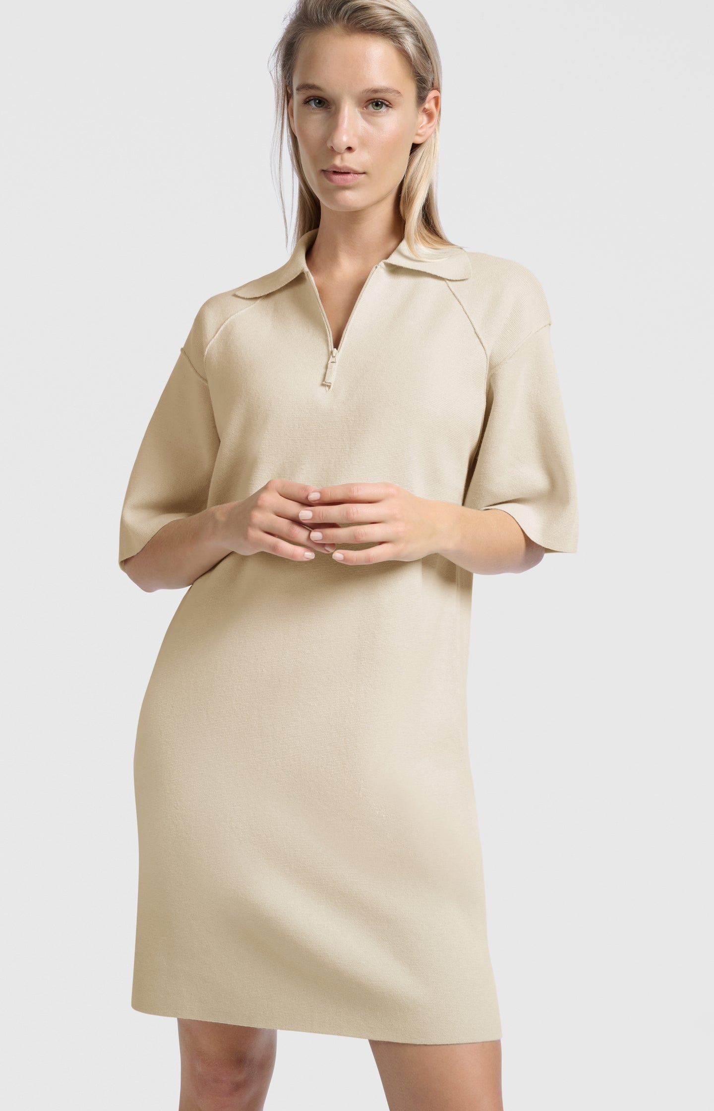 Polo dress with zipper