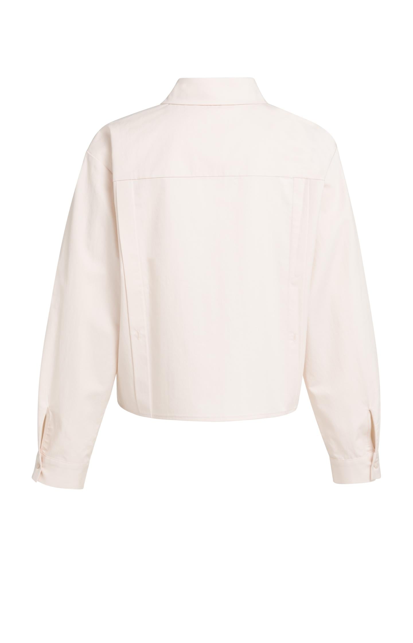 Poplin blouse with adjustable waist and long sleeves