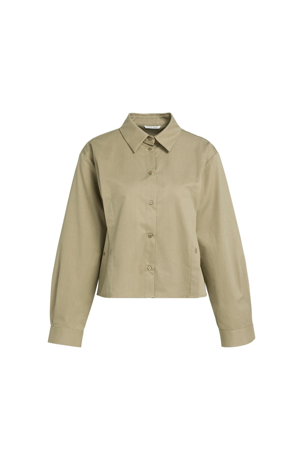 Poplin blouse with adjustable waist and long sleeves - Pink