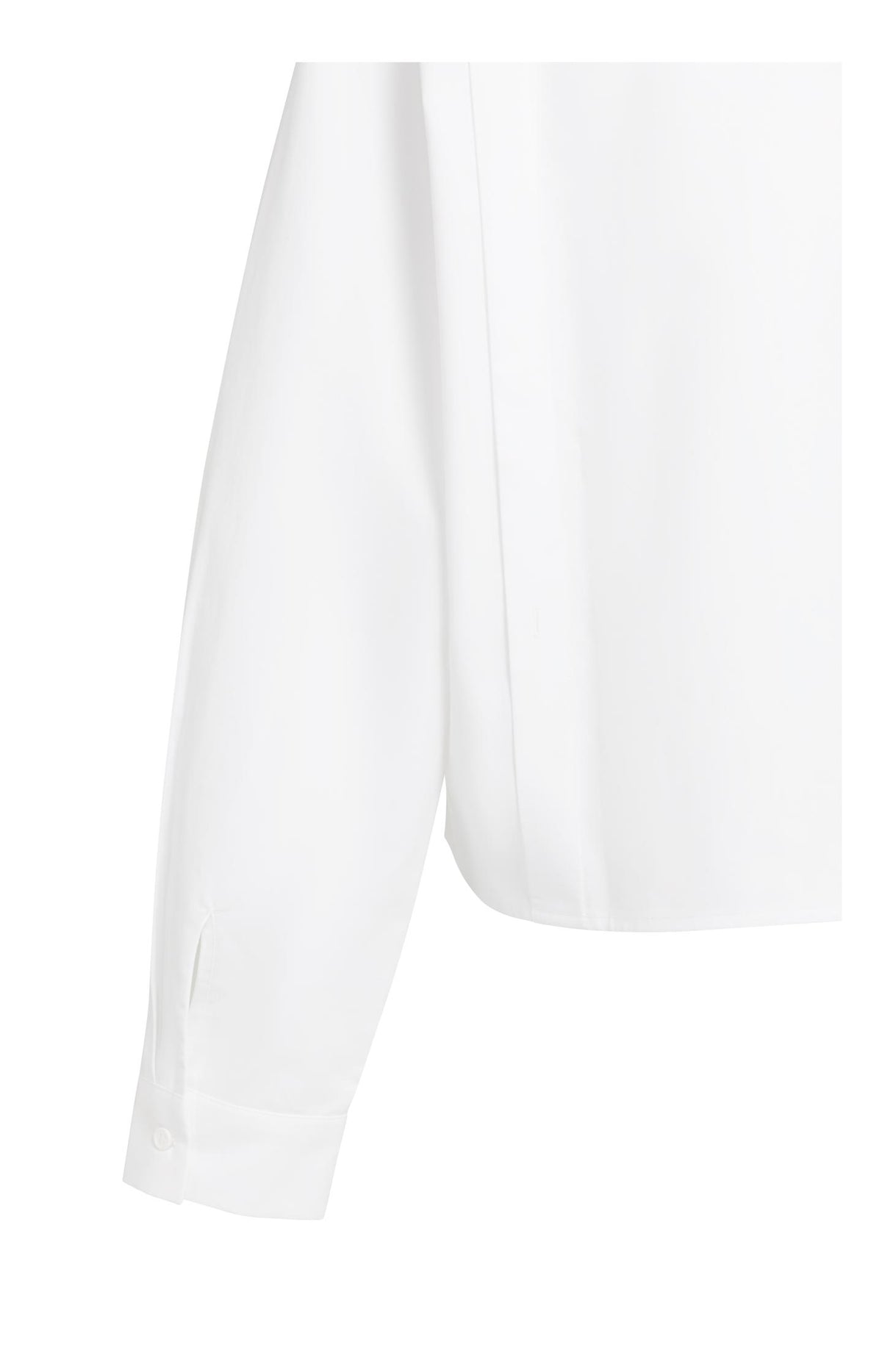 Poplin blouse with adjustable waist and long sleeves - White