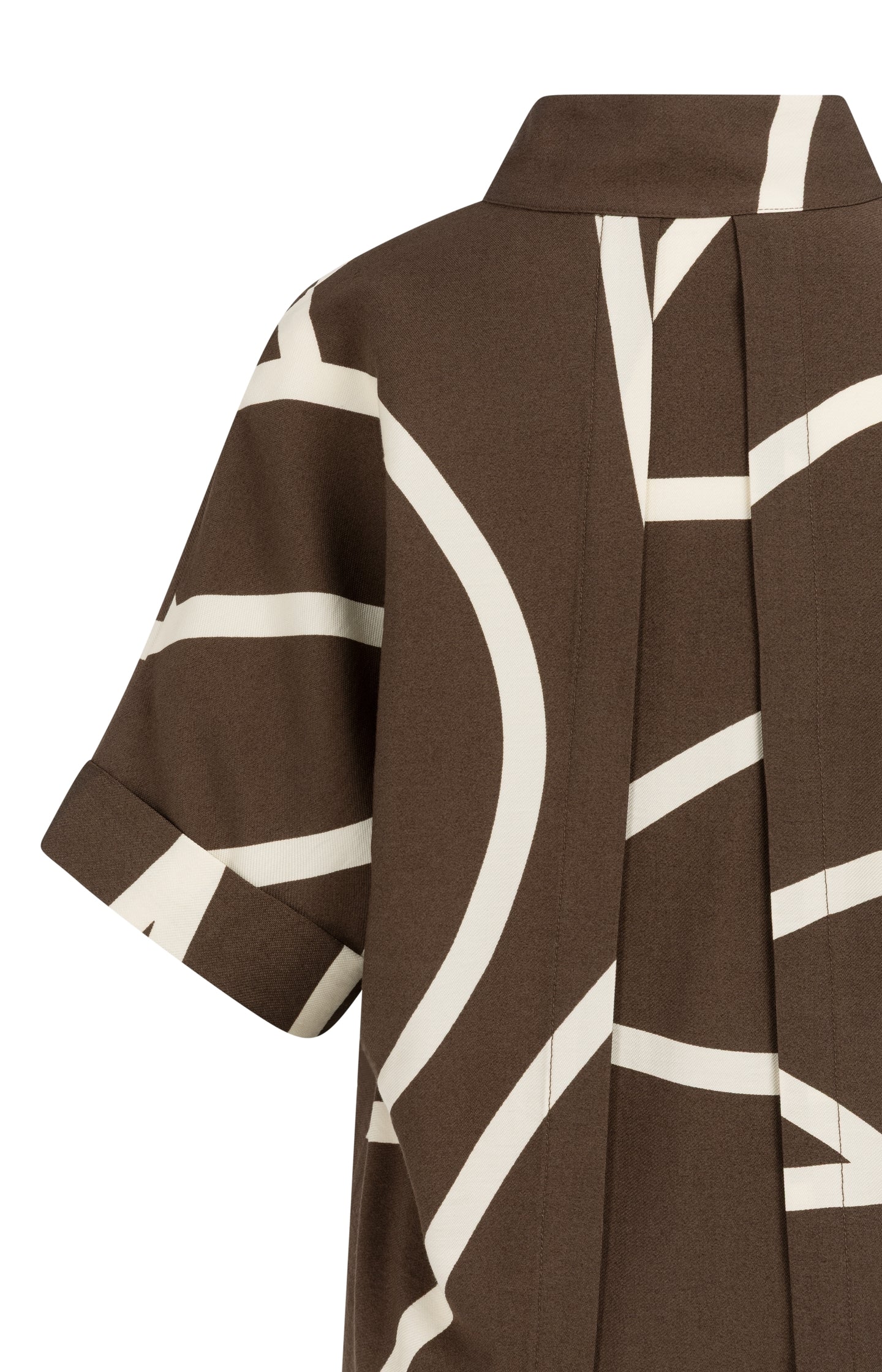 Printed dress with short sleeves and polo collar