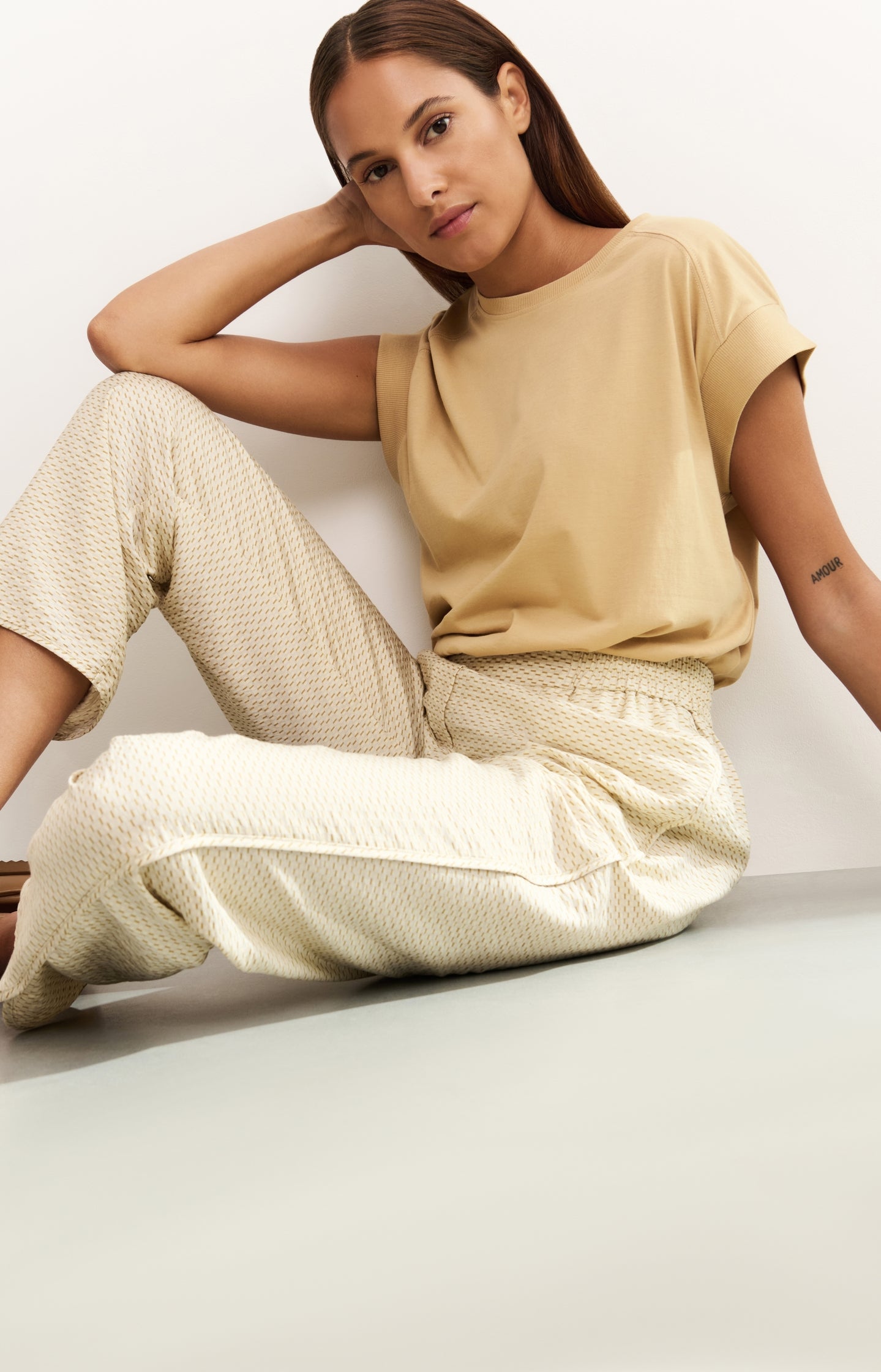 Printed woven trousers