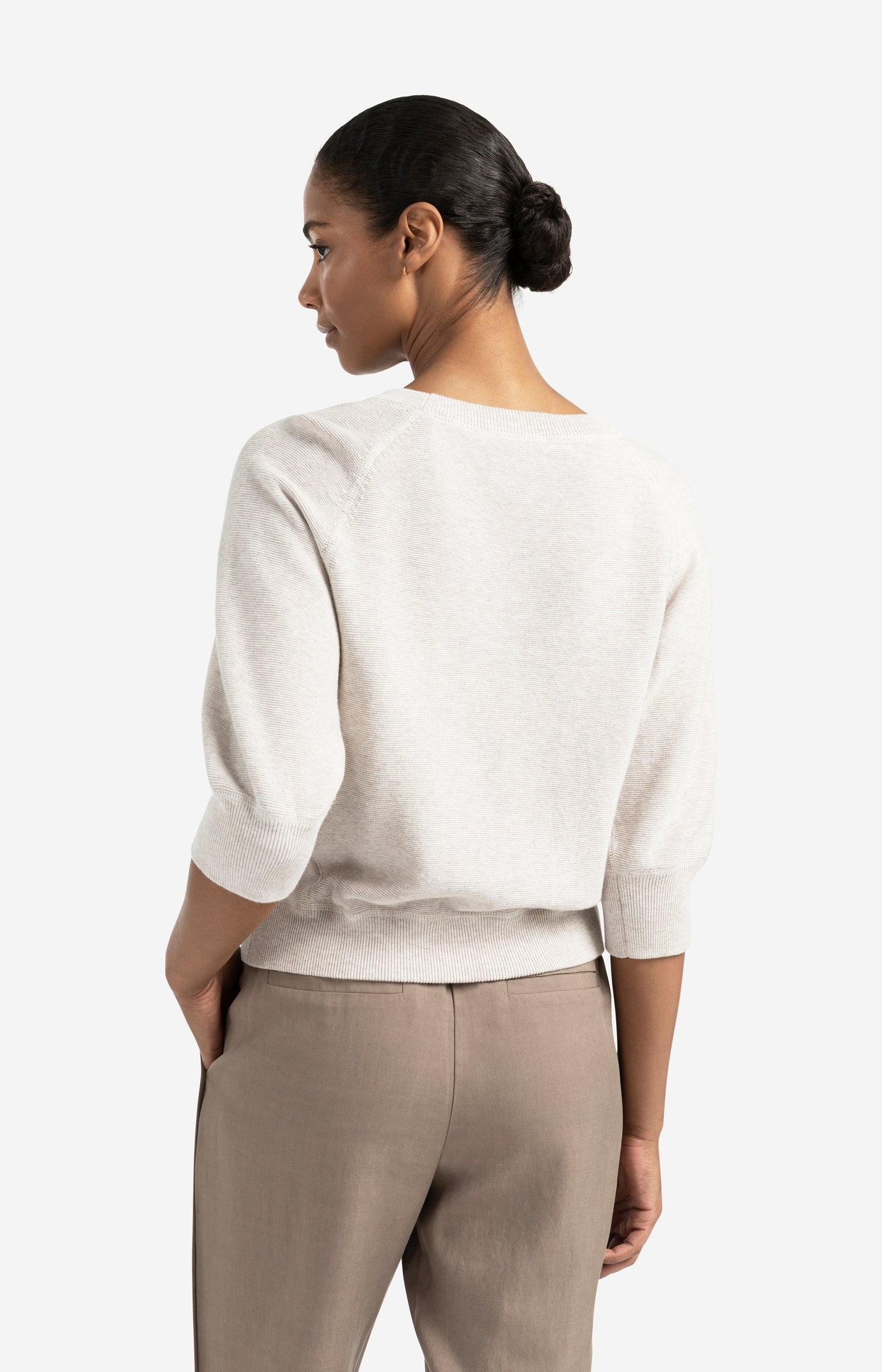 Raglan sweater with subtle balloon sleeves