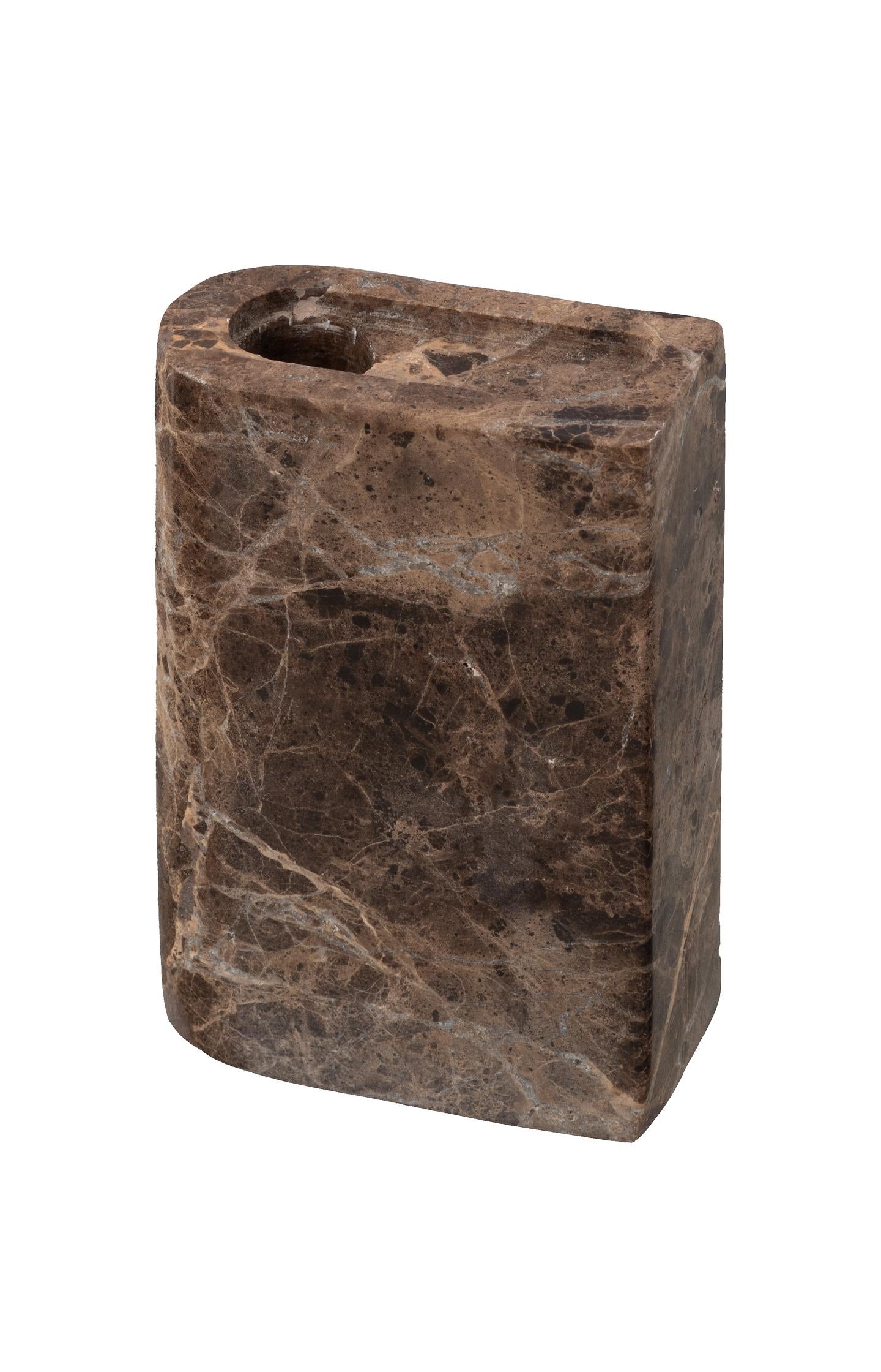 Rectangular marble candle holder