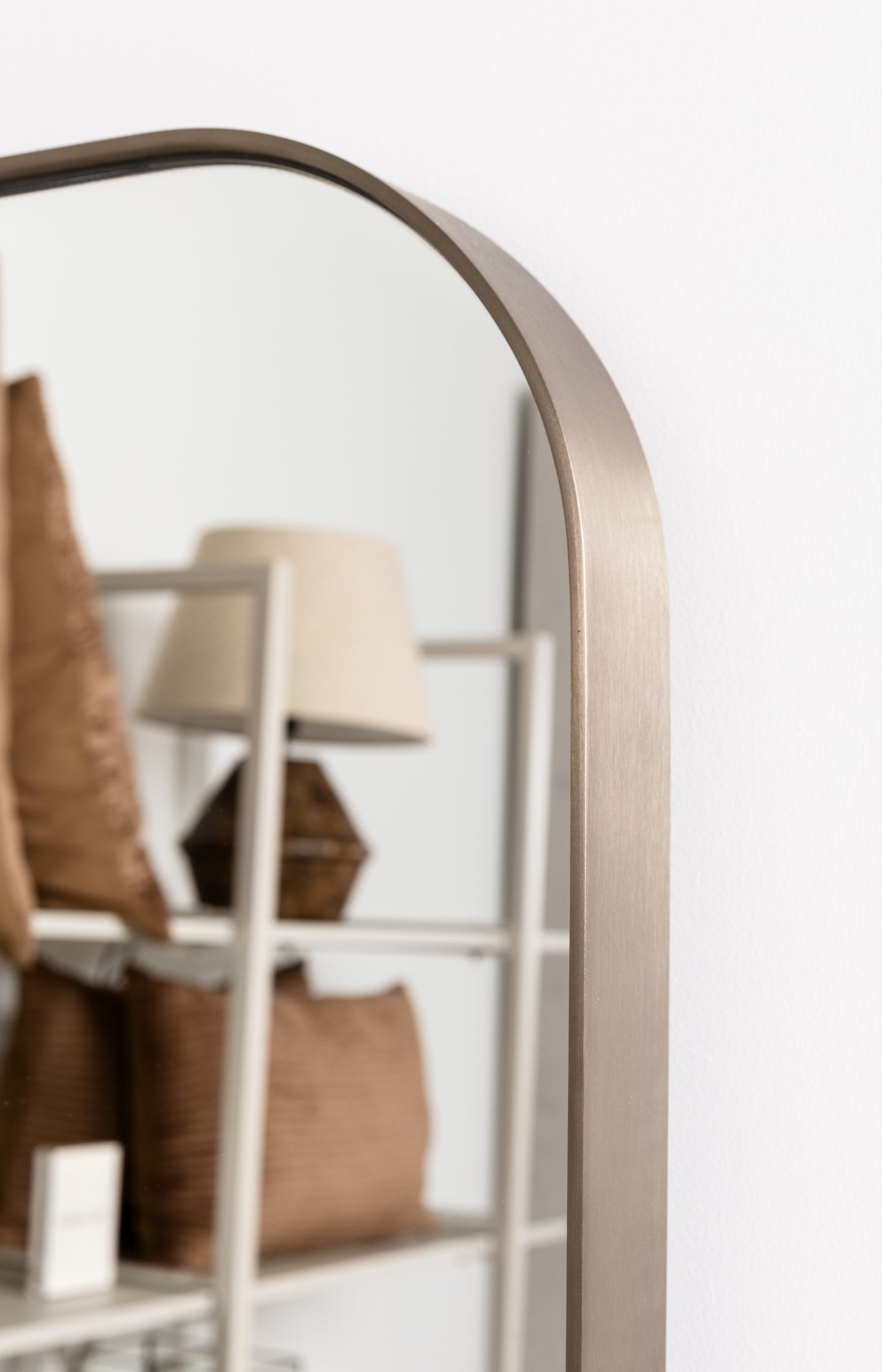 Rectangular mirror with metal frame