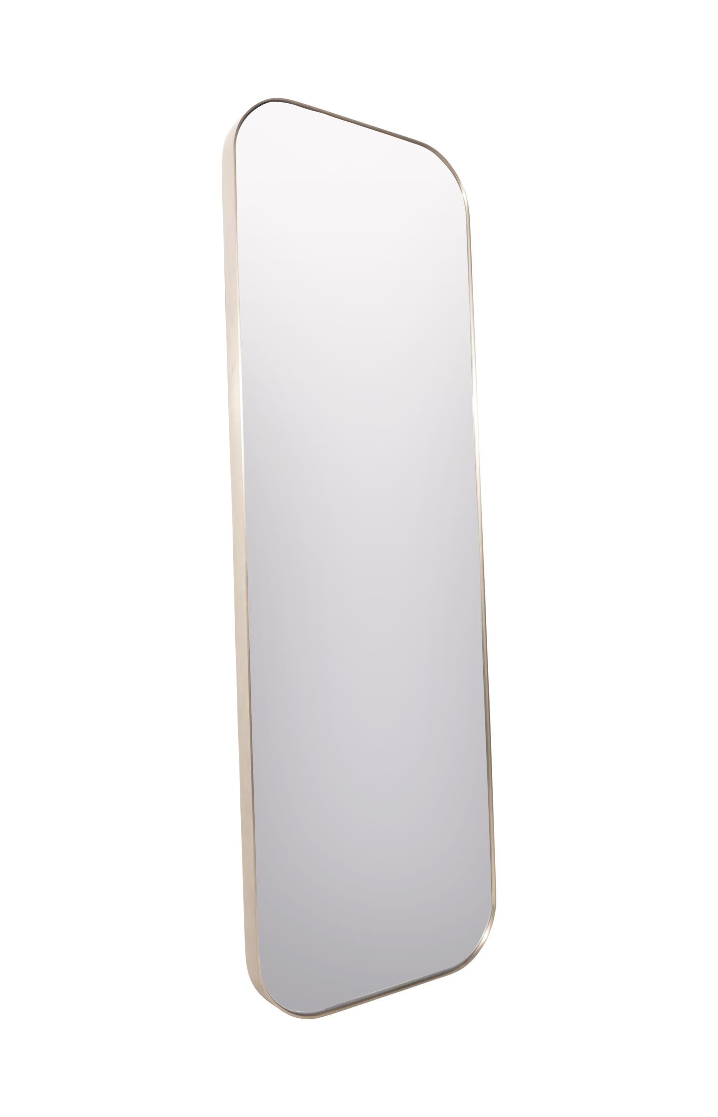 Rectangular mirror with metal frame