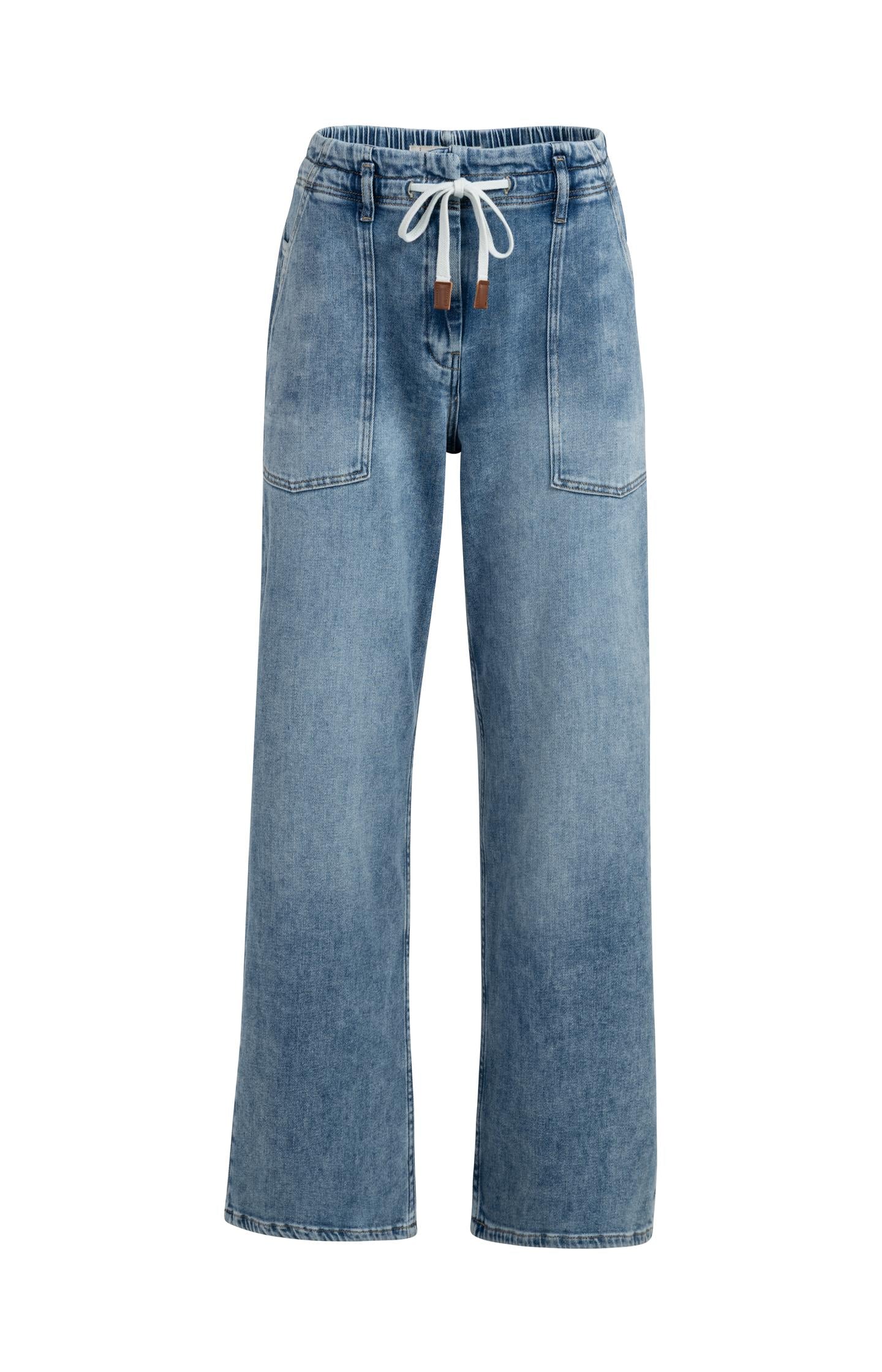Relaxed jeans with drawstring waist