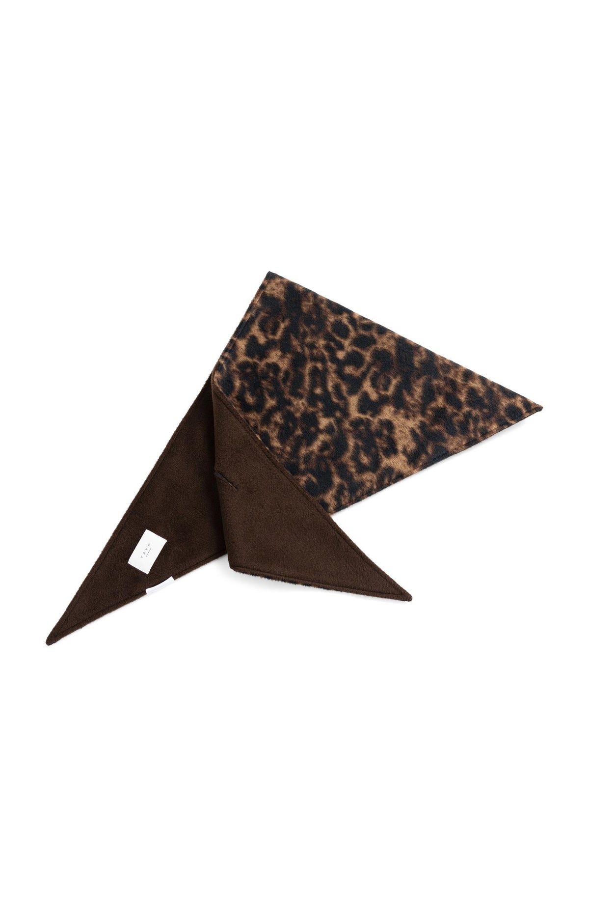 Reversible leopard triangle scarf - Cocoa Brown Dessin