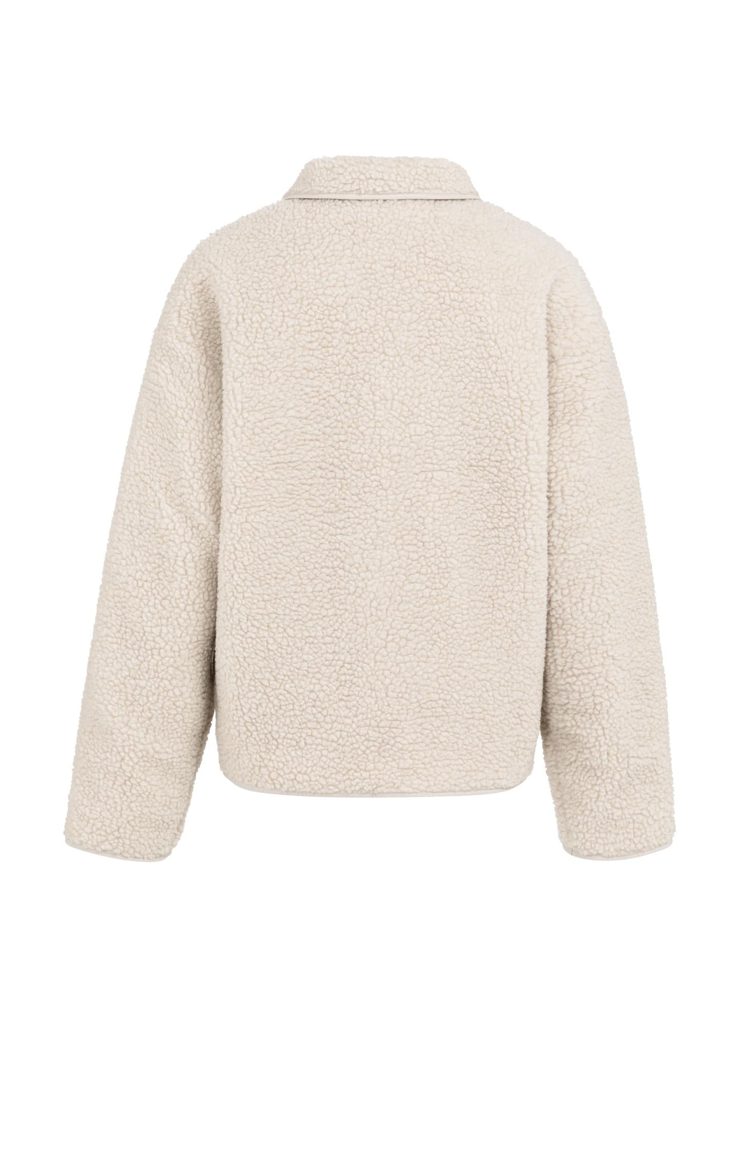 Reversible teddy jacket with nylon chest pocket