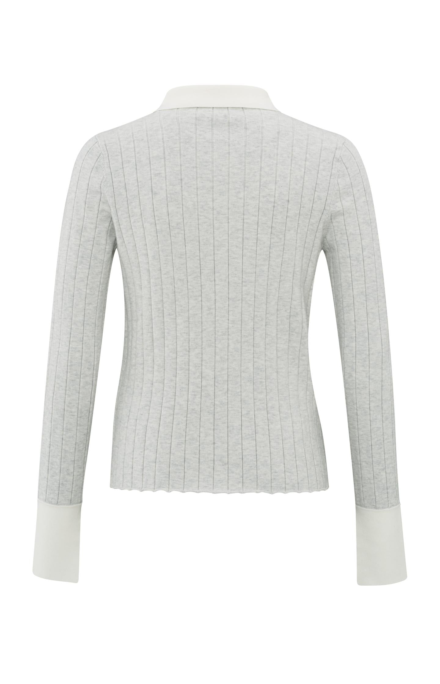 Ribbed cardigan with contrast details