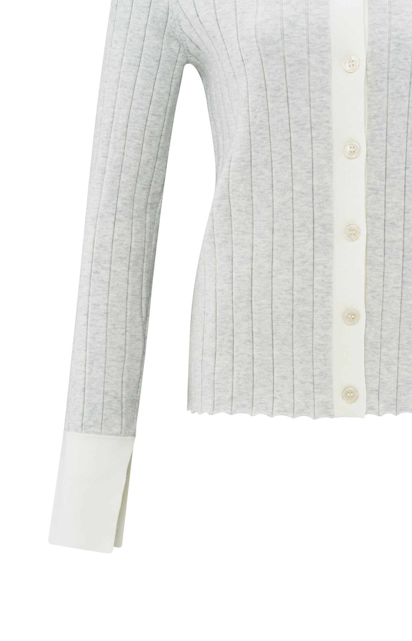 Ribbed cardigan with contrast details