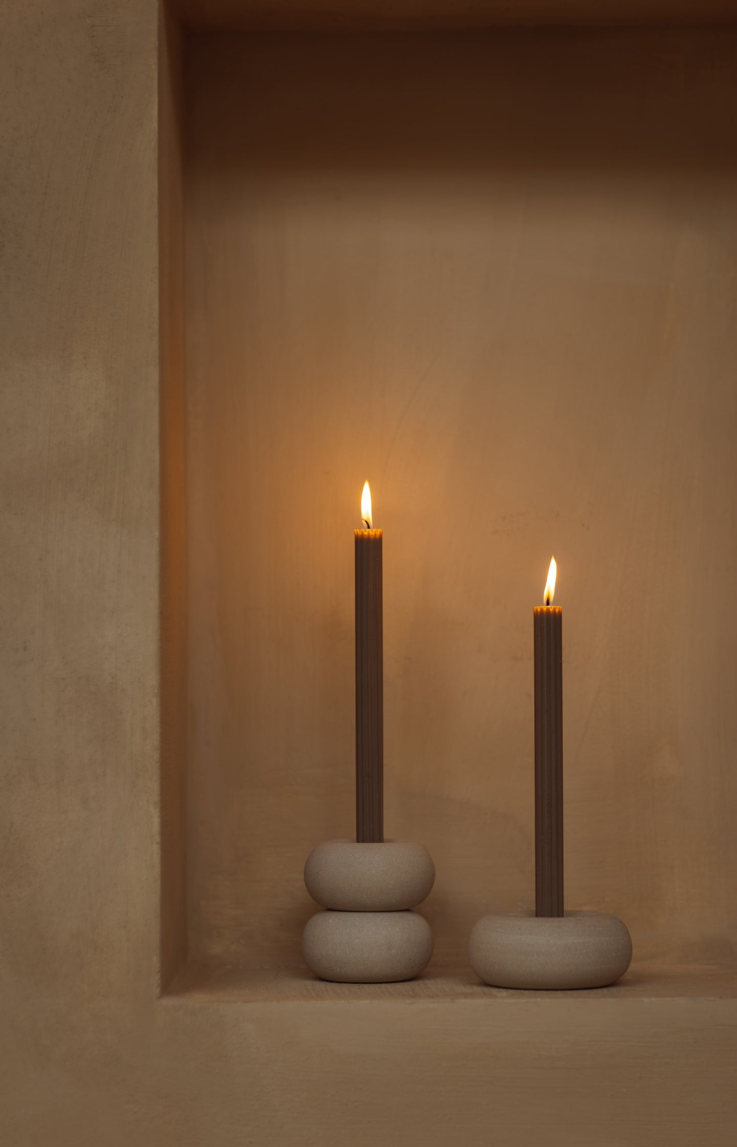 Ribbed dinner candles - set of 8 - Type: lookbook