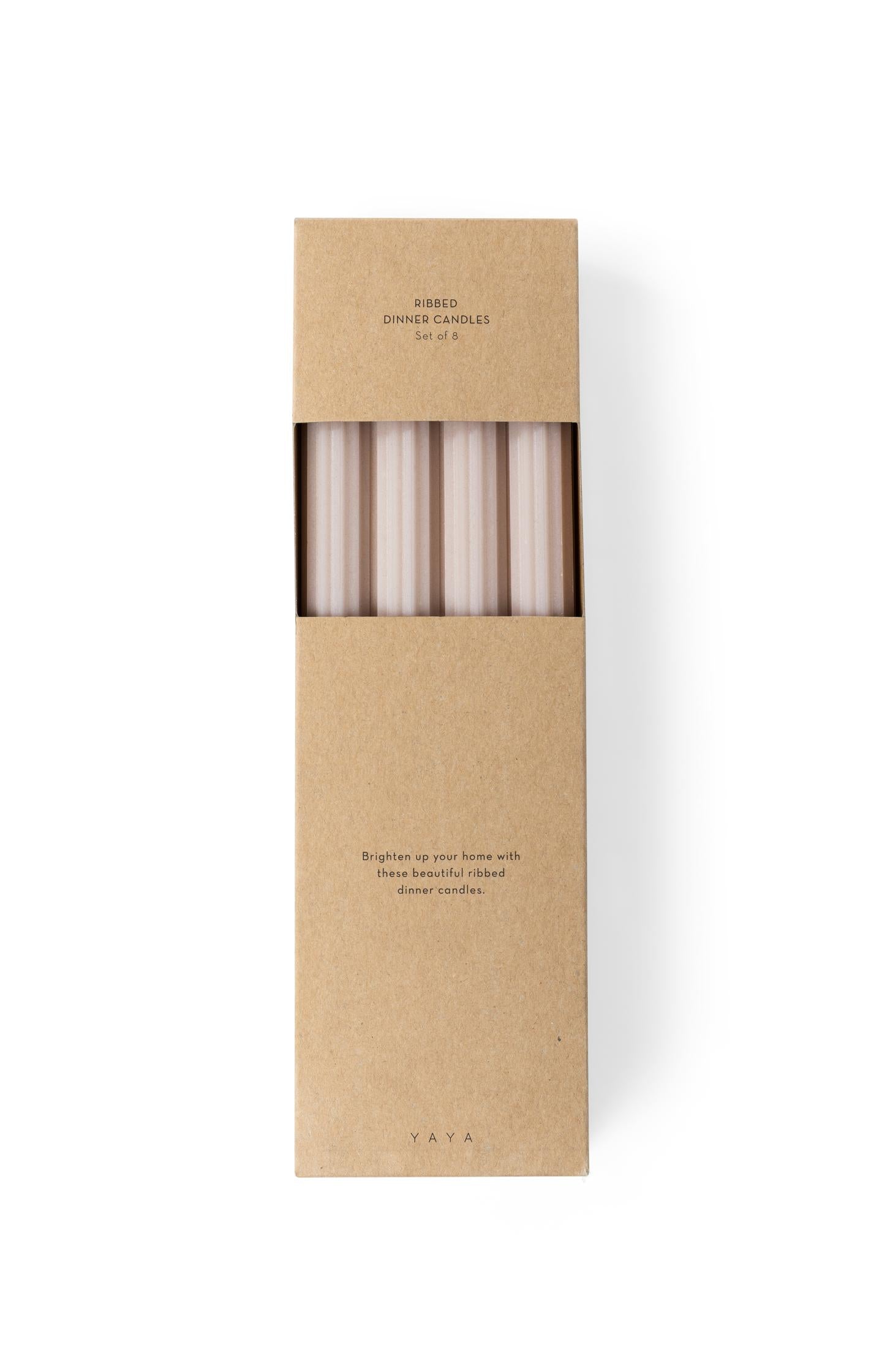 Geriffelte Tafelkerzen - 8er-Set
