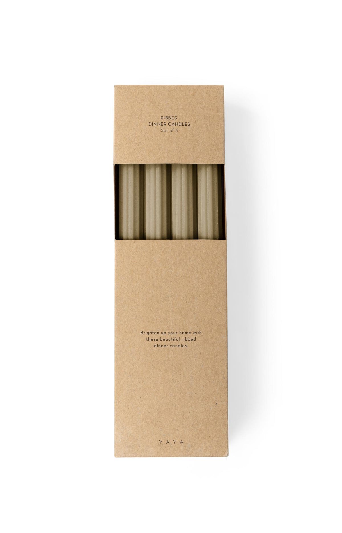 Geriffelte Tafelkerzen - 8er-Set