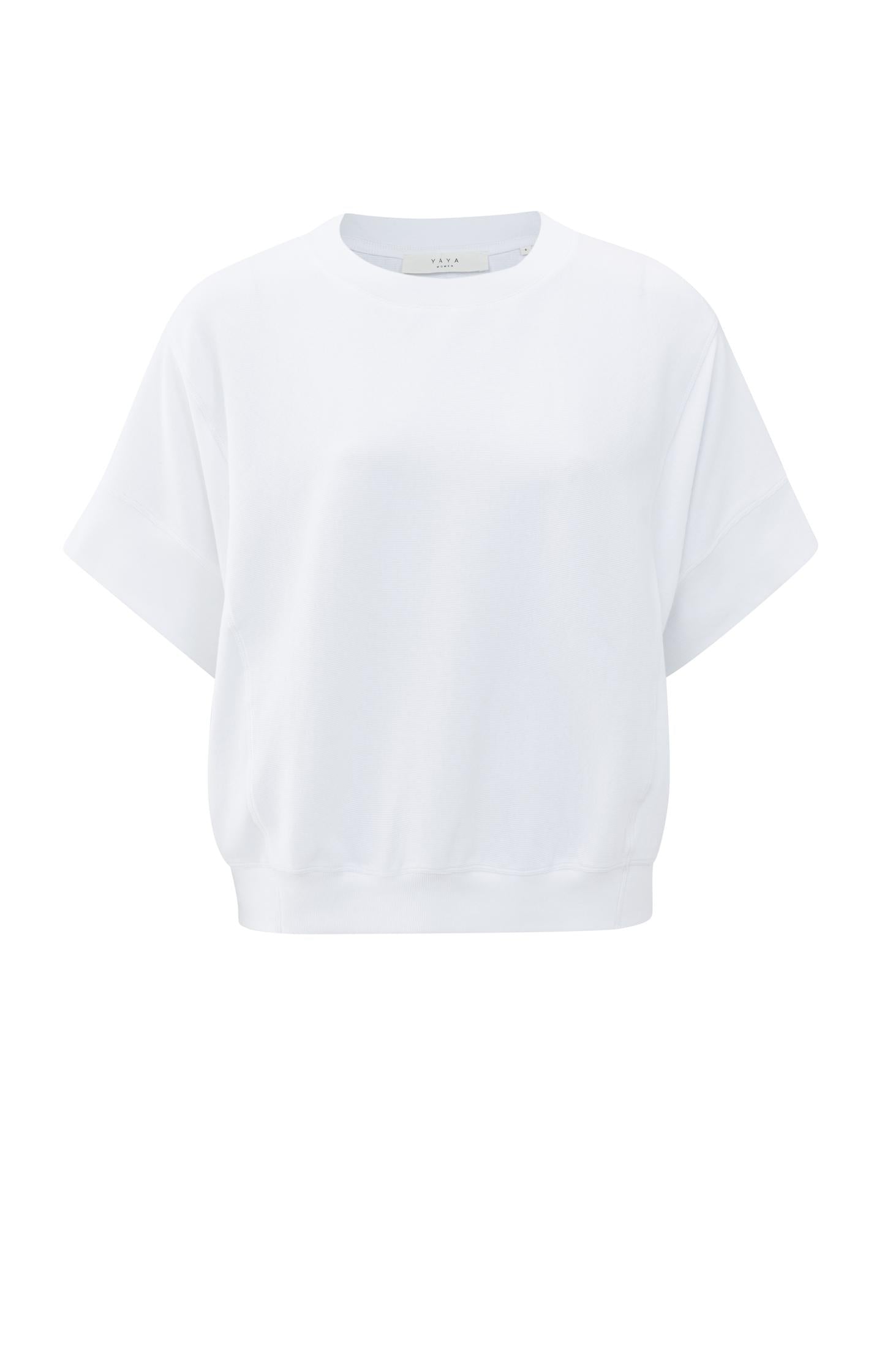Ribbed jersey top with short sleeves