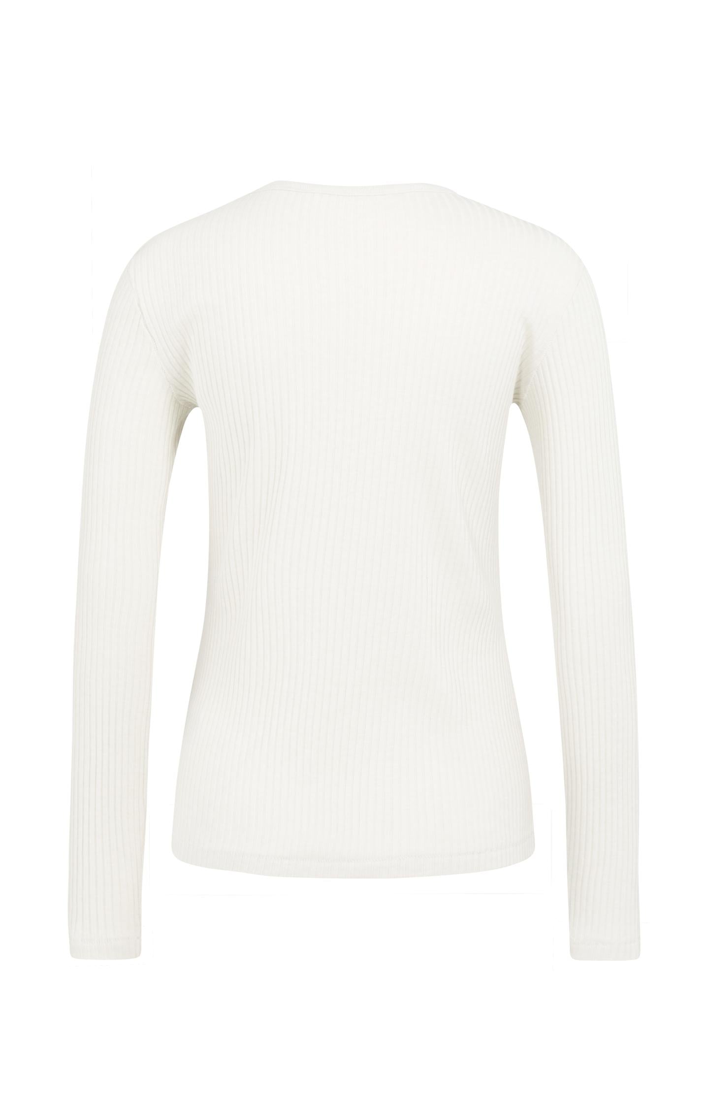 Ribbed long sleeve shirt with round neckline
