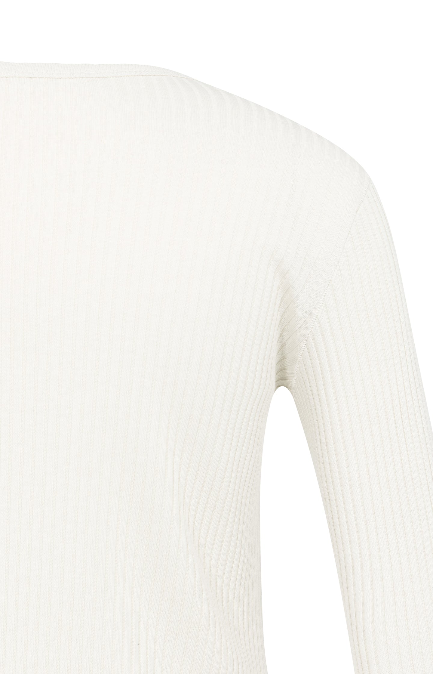 Ribbed long sleeve shirt with round neckline